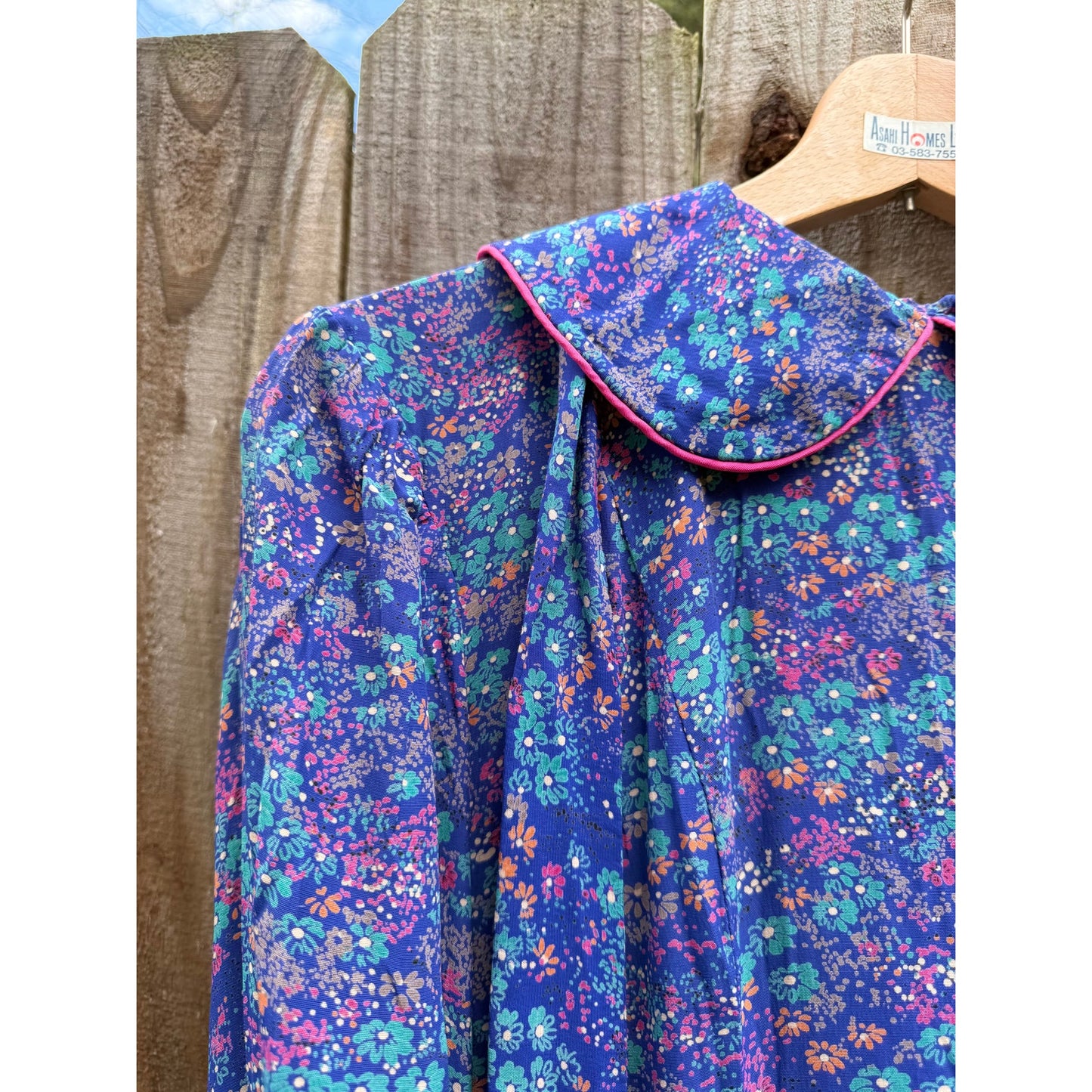 1980s Violet Prairie Dress, Peter Pan Collar, Floral Print