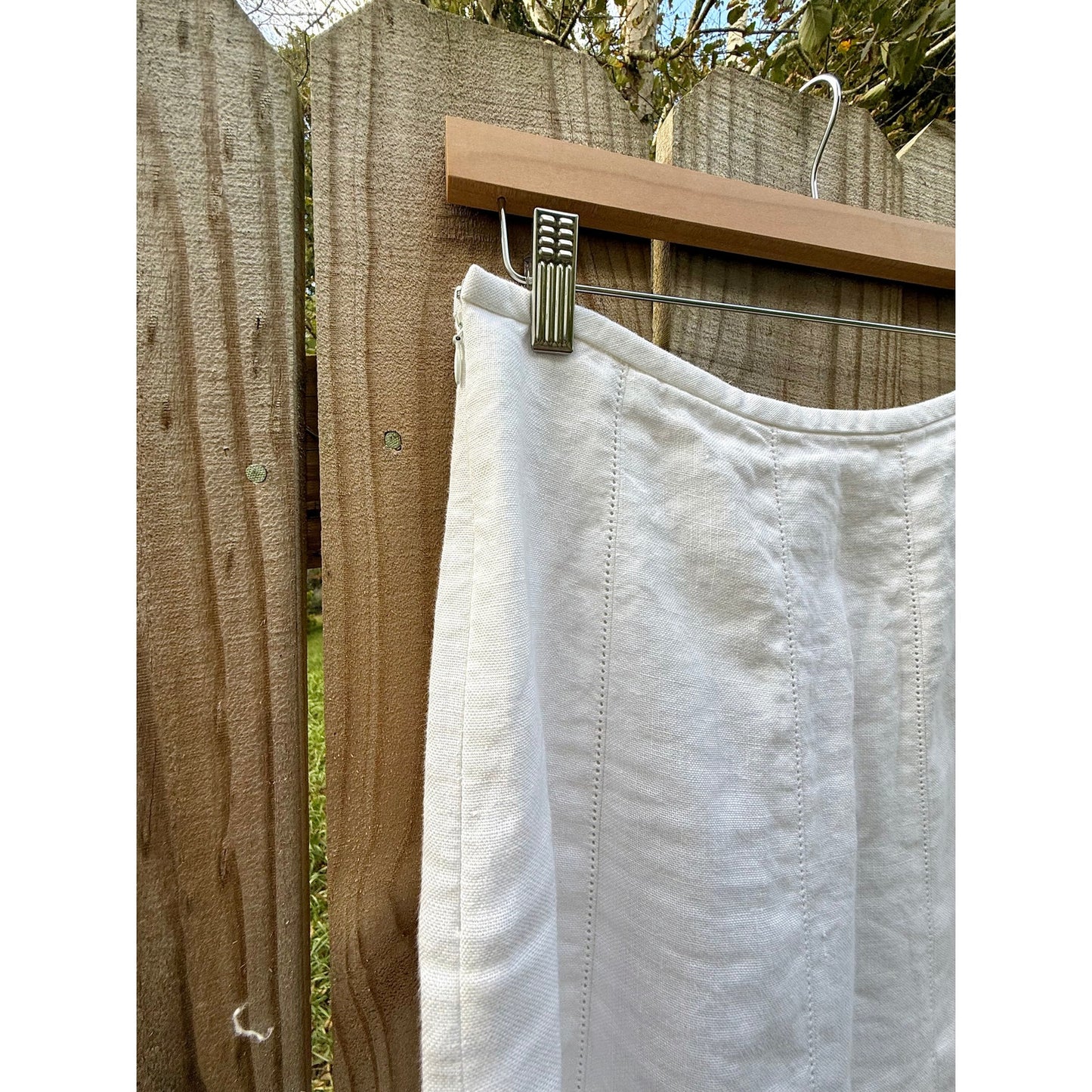 Reworked French Linen Midi Skirt — Sunday Honey Original