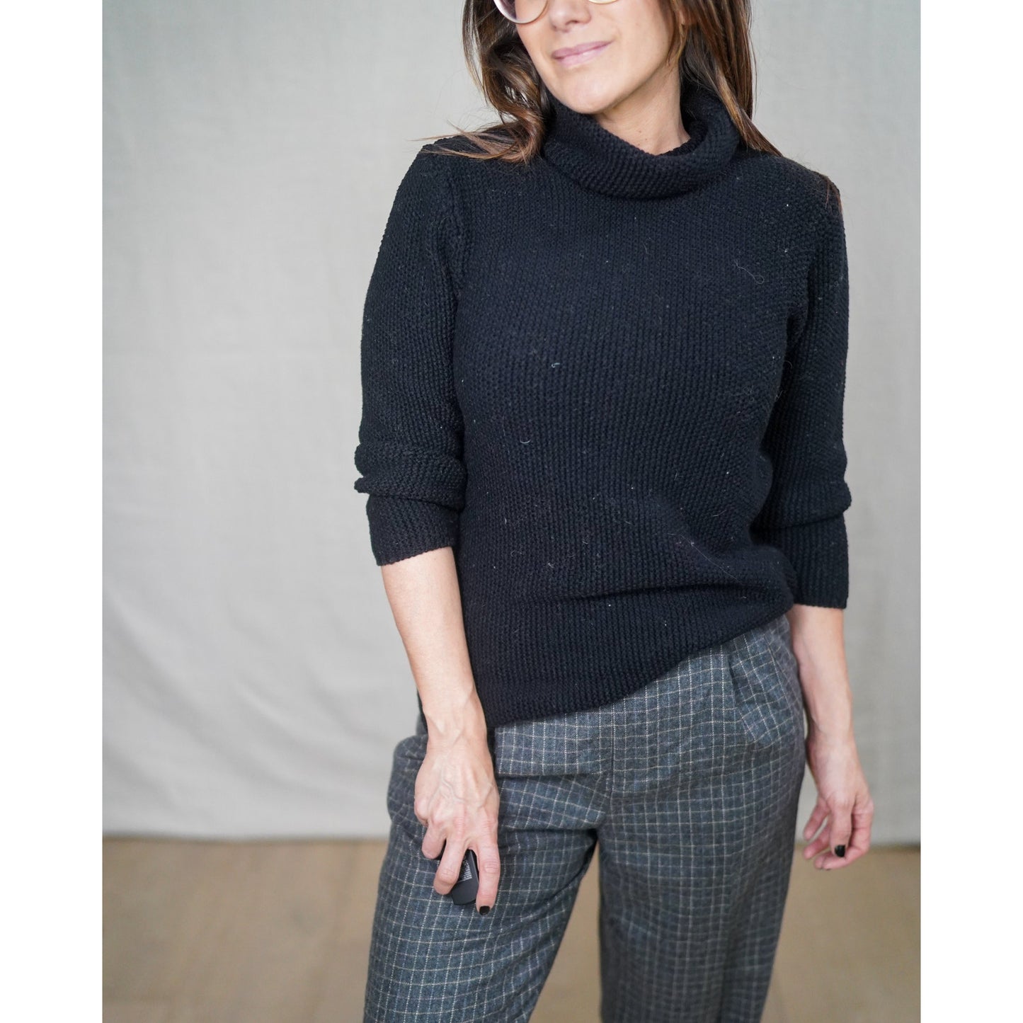 Vintage Italian Black Knit Turtleneck