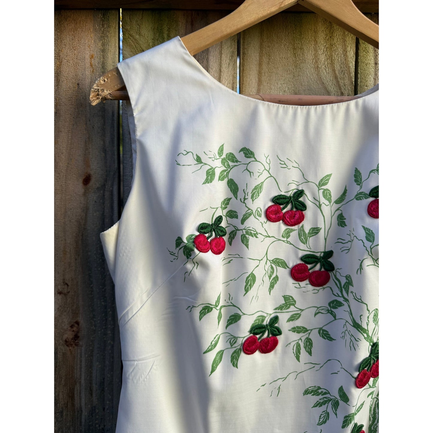 Reworked Vintage Cherry Embroidered Dress — Romantic Italian Summer