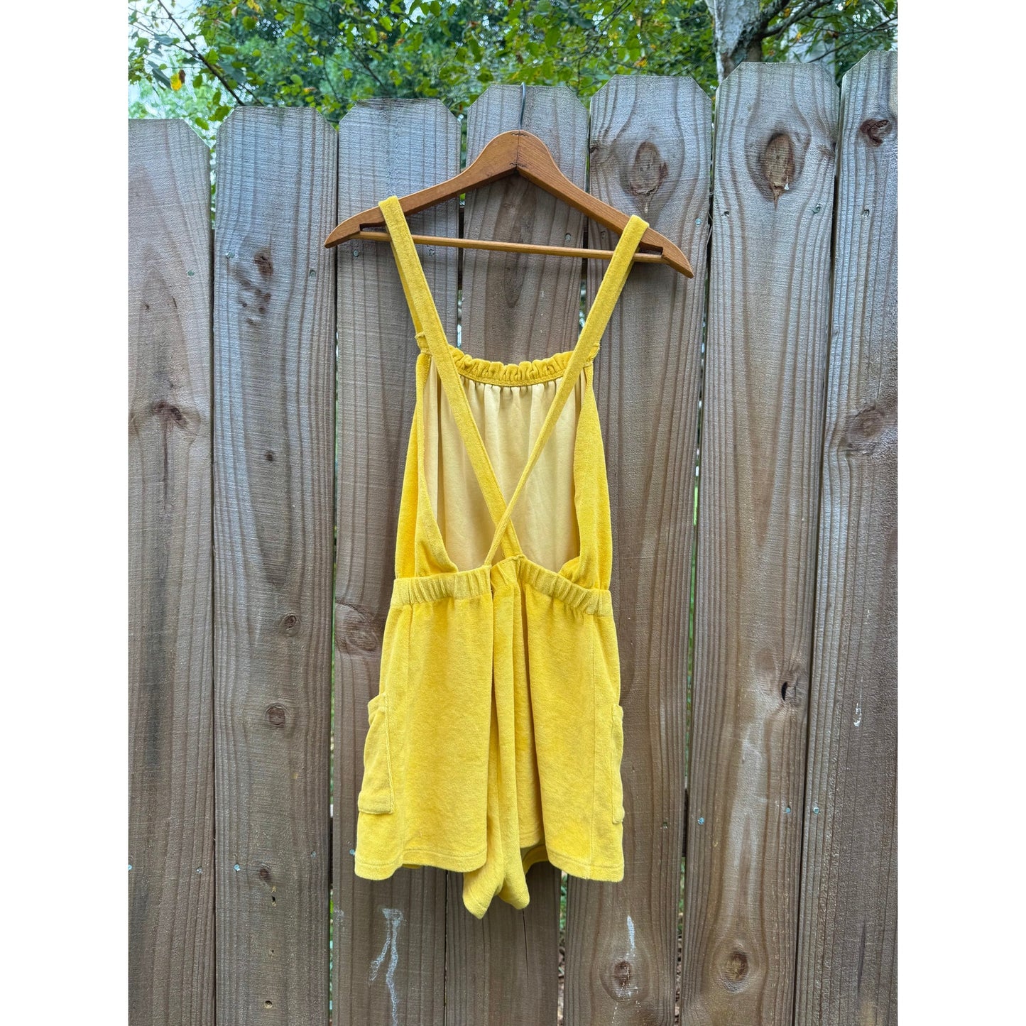 Terrycloth Yellow Halter Romper - Beach Loungewear - Zara