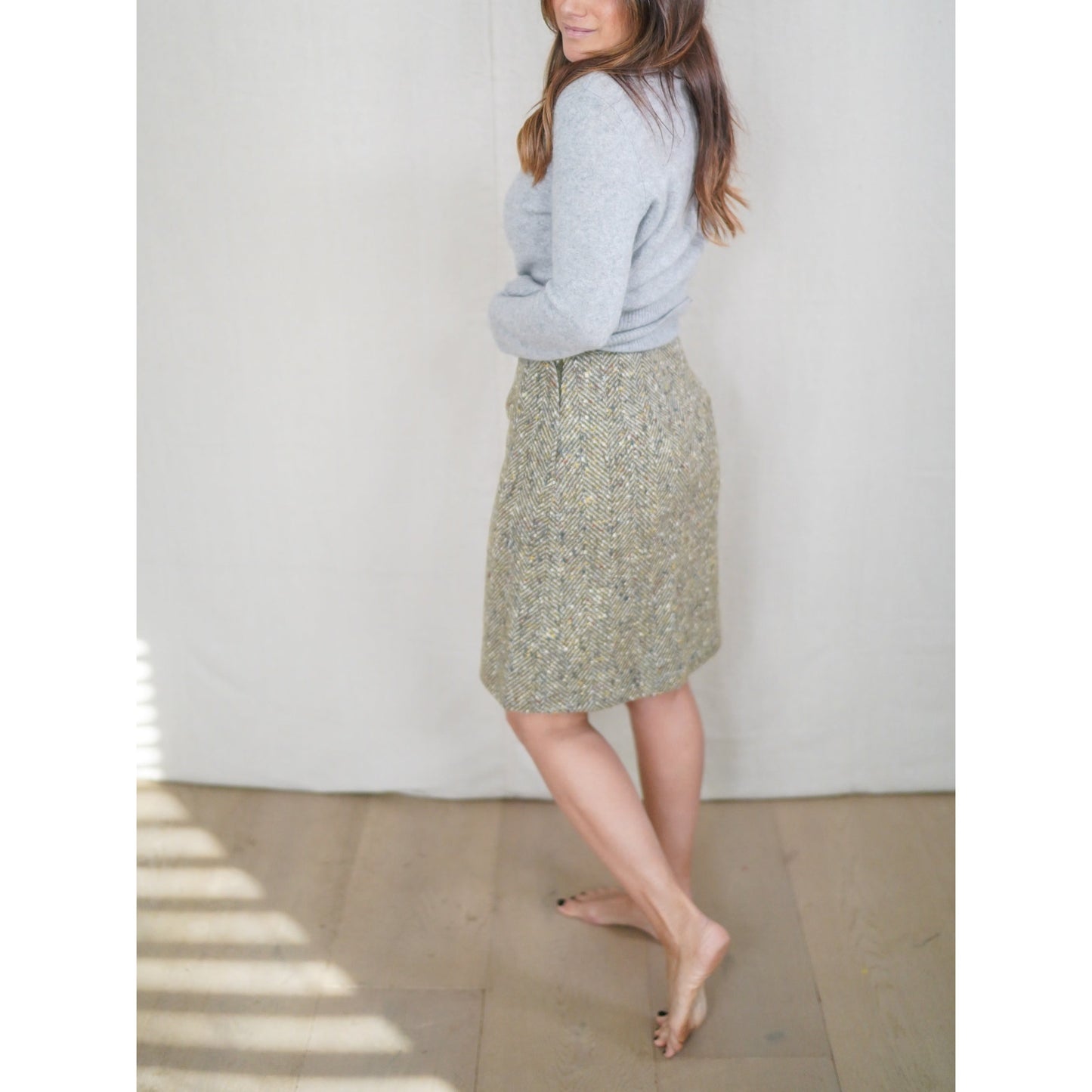 Vintage Seaton Hall Tweed Mini Skirt