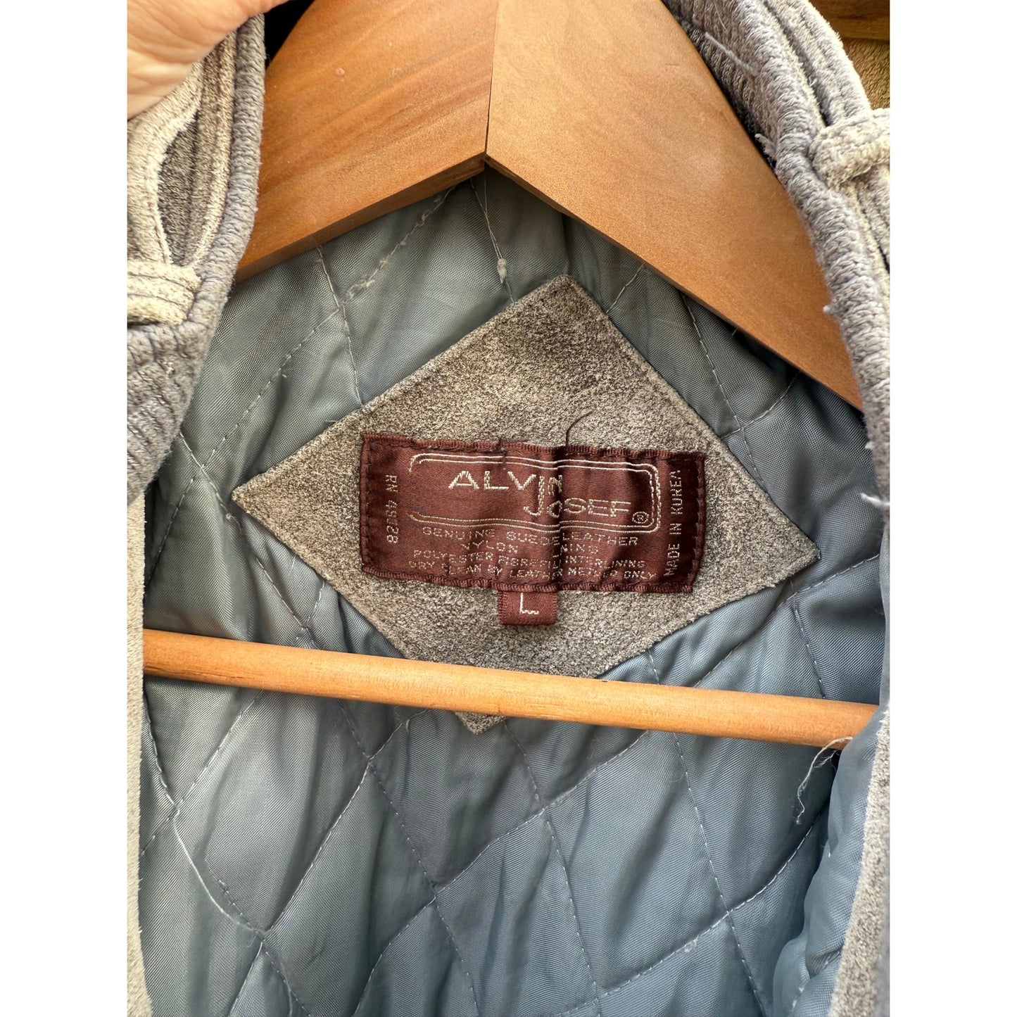 Vintage Alviero Suede Bomber - Slate Gray - Leather Jacket