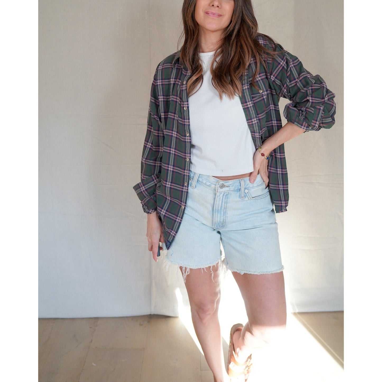 Lands’ End Plaid Cotton Button Down