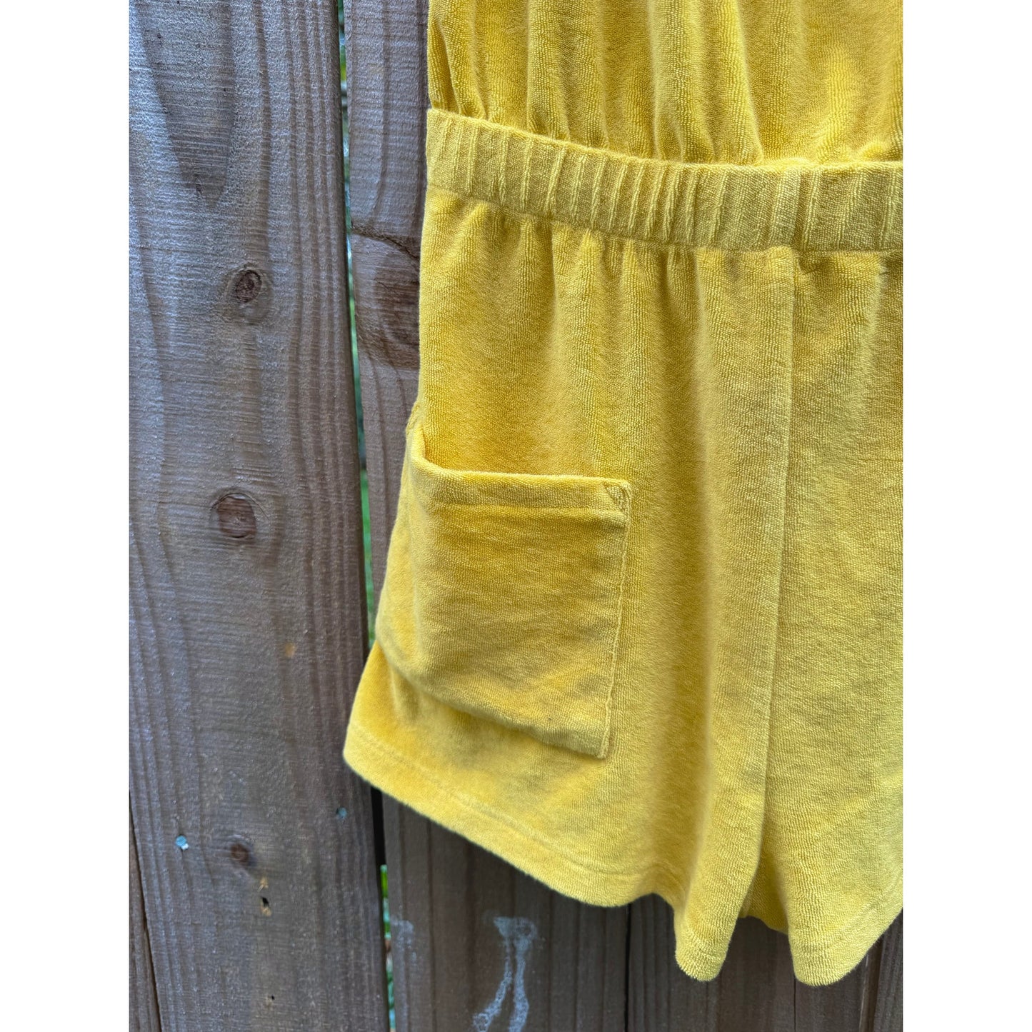 Terrycloth Yellow Halter Romper - Beach Loungewear - Zara