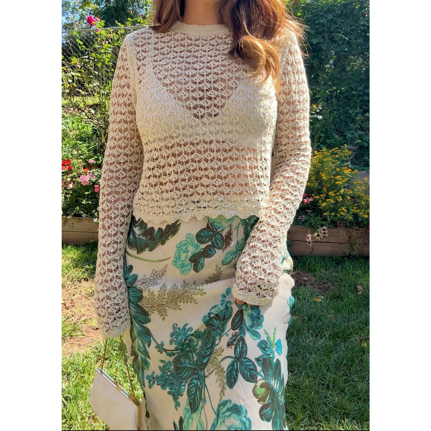 Crochet Sheer Knit Top