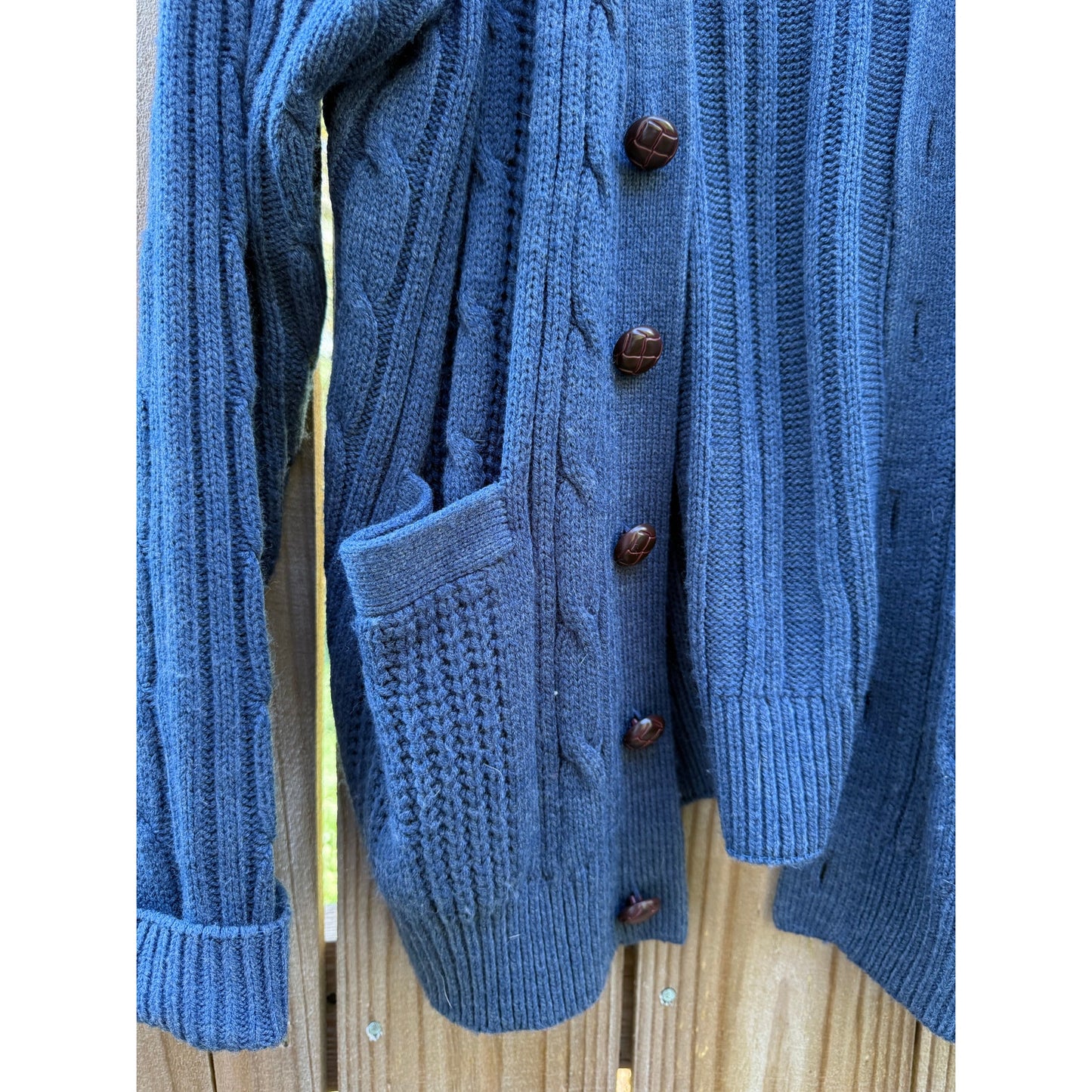 Navy Grandpa Cardigan — 90s / Slouchy Layering Knit