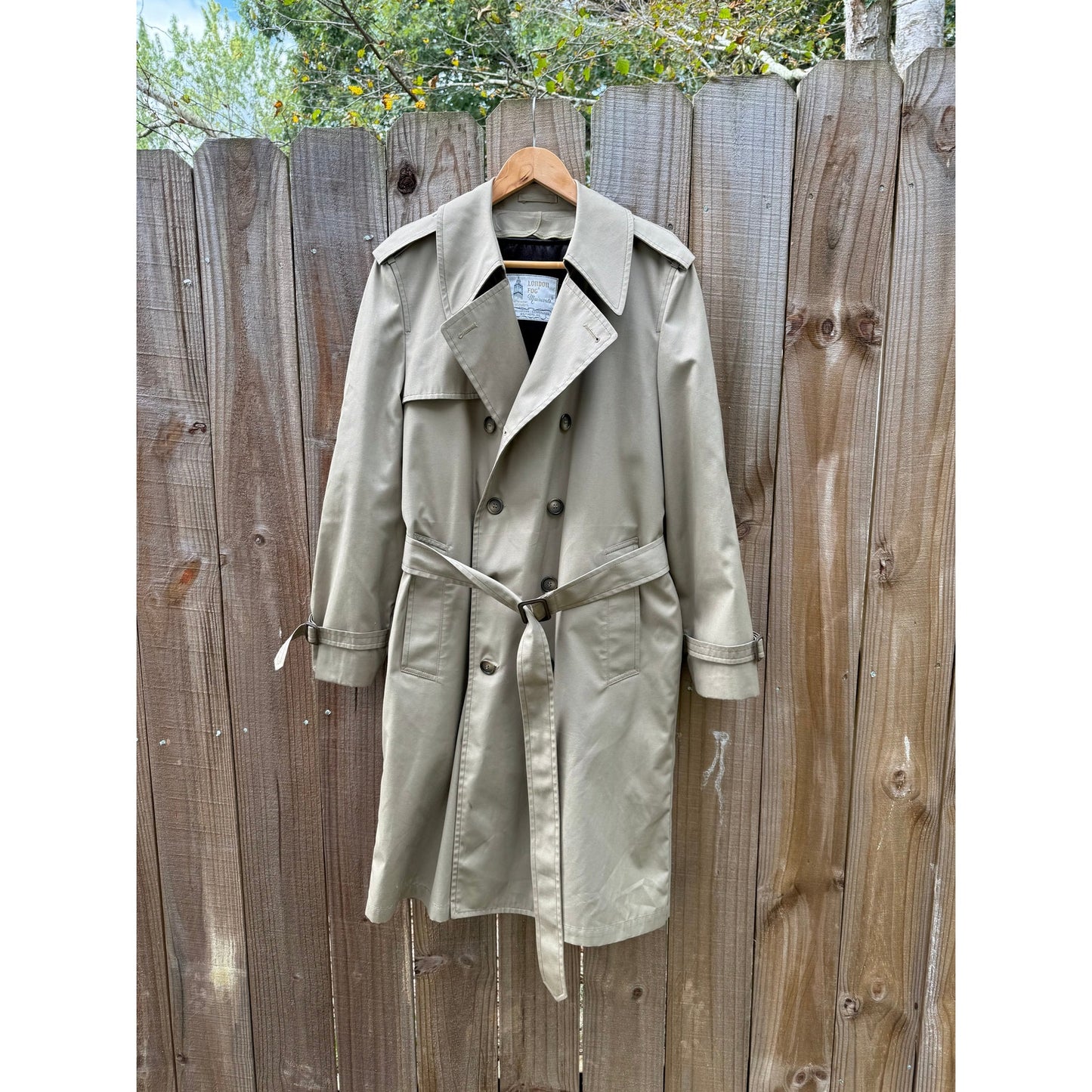 Vintage 90s London Fog Trench Coat - khaki