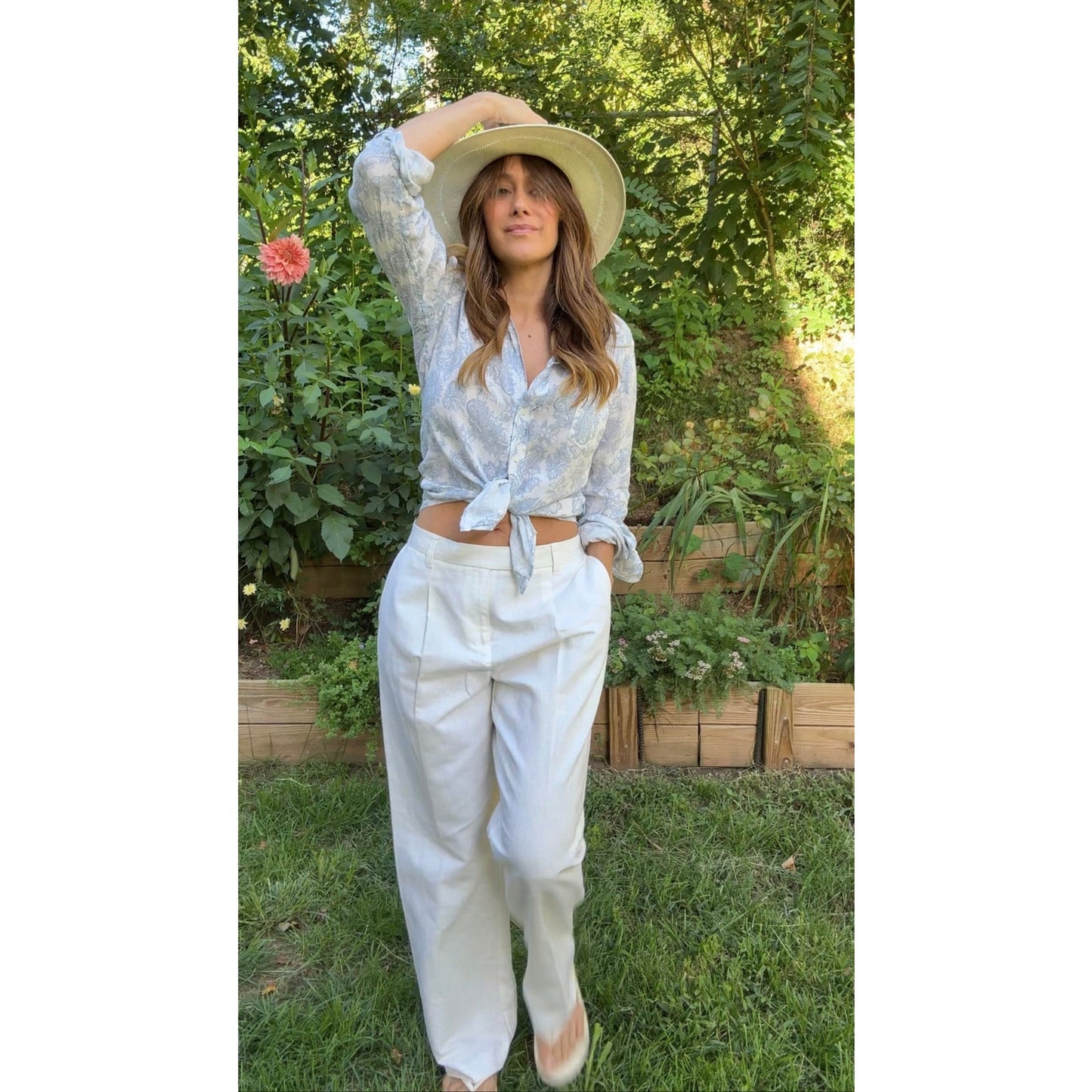 Ivory Linen Pleated Trousers — Sunday Honey Original