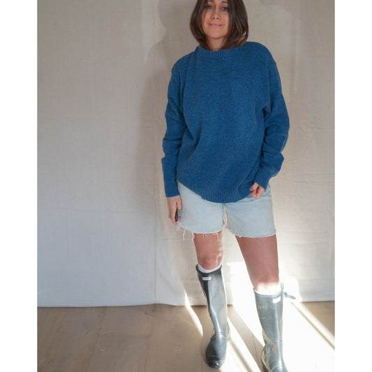 Andhurst Wool Blend Crewneck Sweater – Washed Blue – Size M (approx)