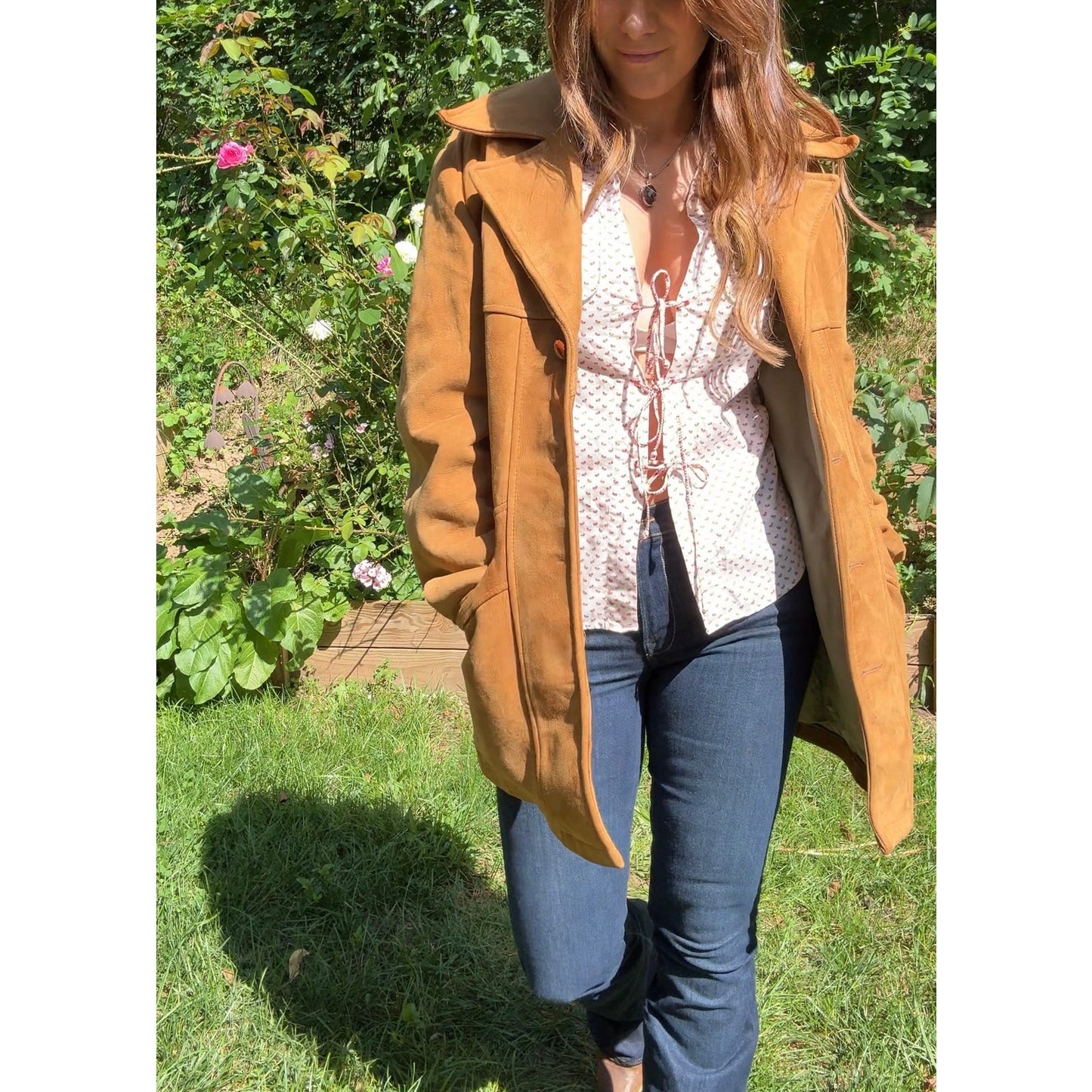 Y2K Lace-Up Handkerchief Print Blouse — Festival Flair / American Eagle Vintage Top XS-S