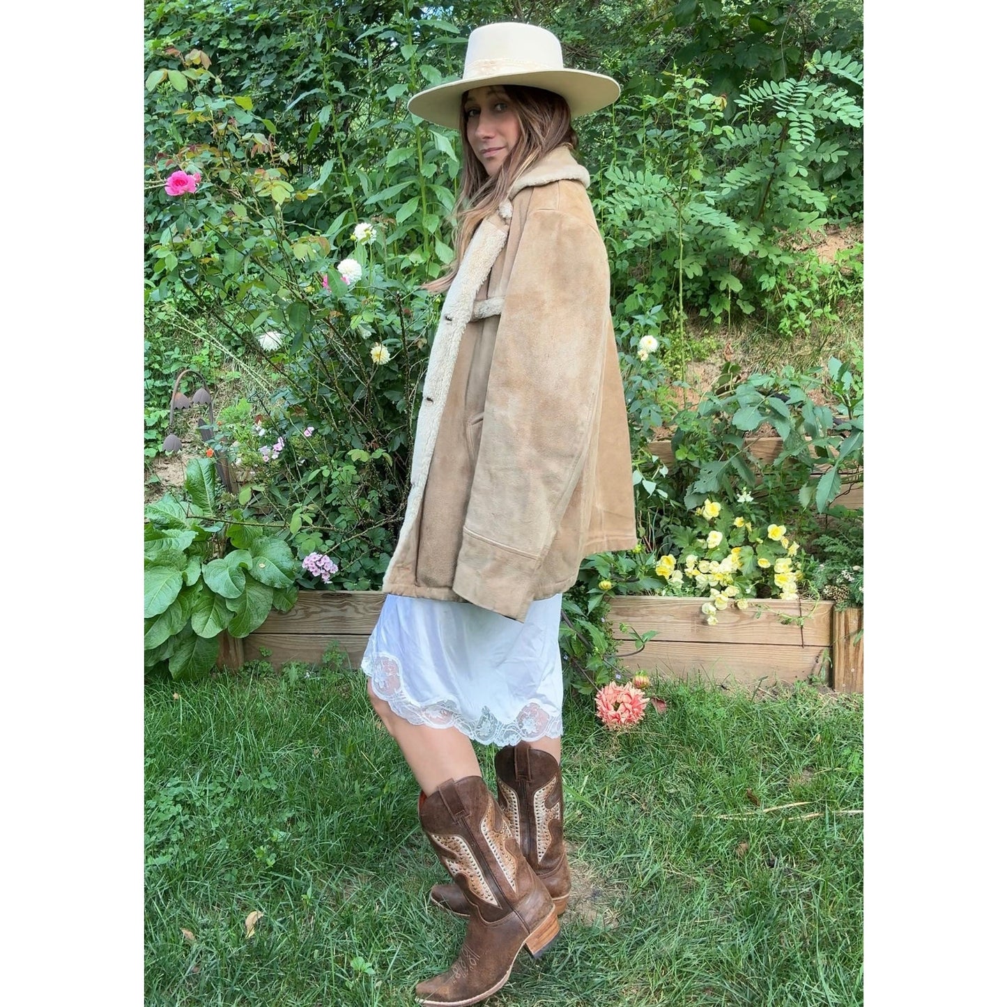 Vintage Shearling Pioneer Wear Coat — Suede &amp; Sherpa (Made in Korea, Albuquerque Label)