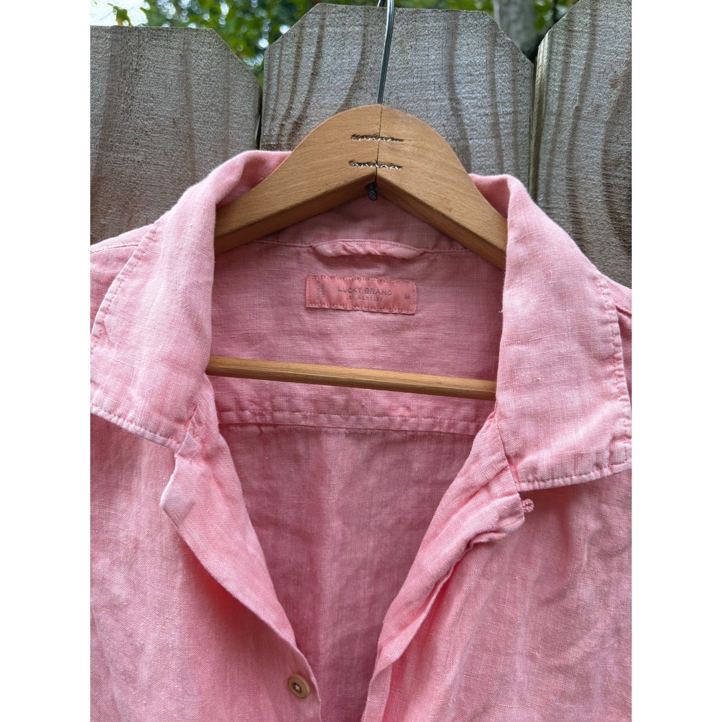 Linen Tie-Front Shirt in Summer Coral — Sunday Honey