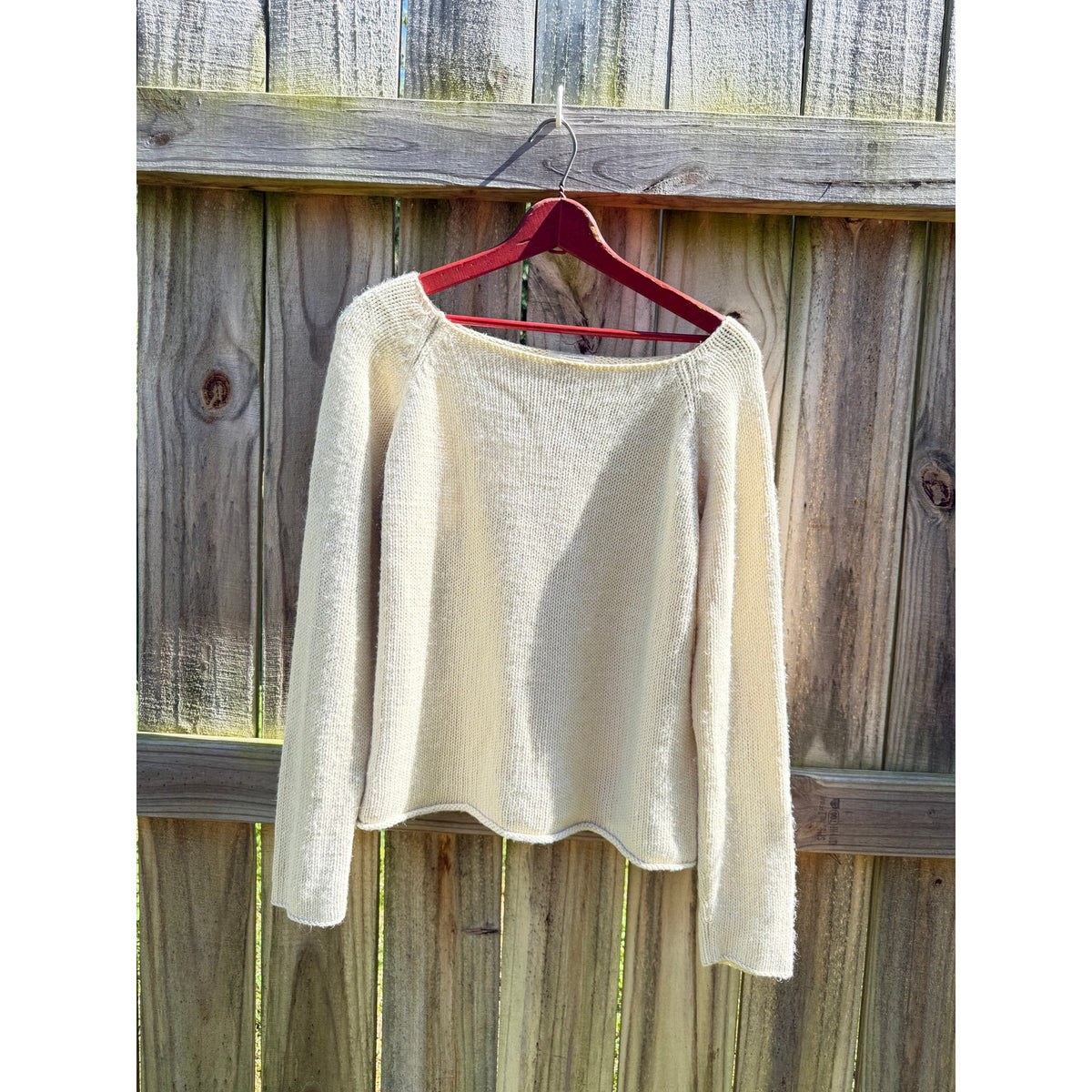 Minimalist Rolled Hem Cream Knit Sweater | Scandinavian Style