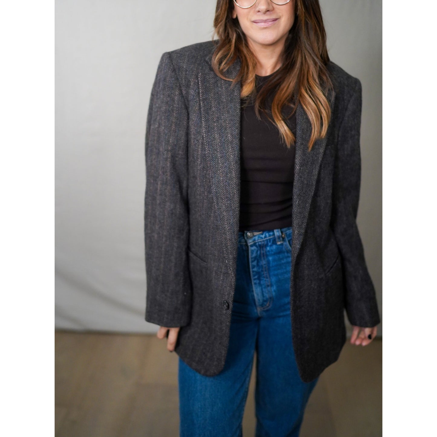 VINTAGE ANDHURST HERRINGBONE WOOL BLAZER