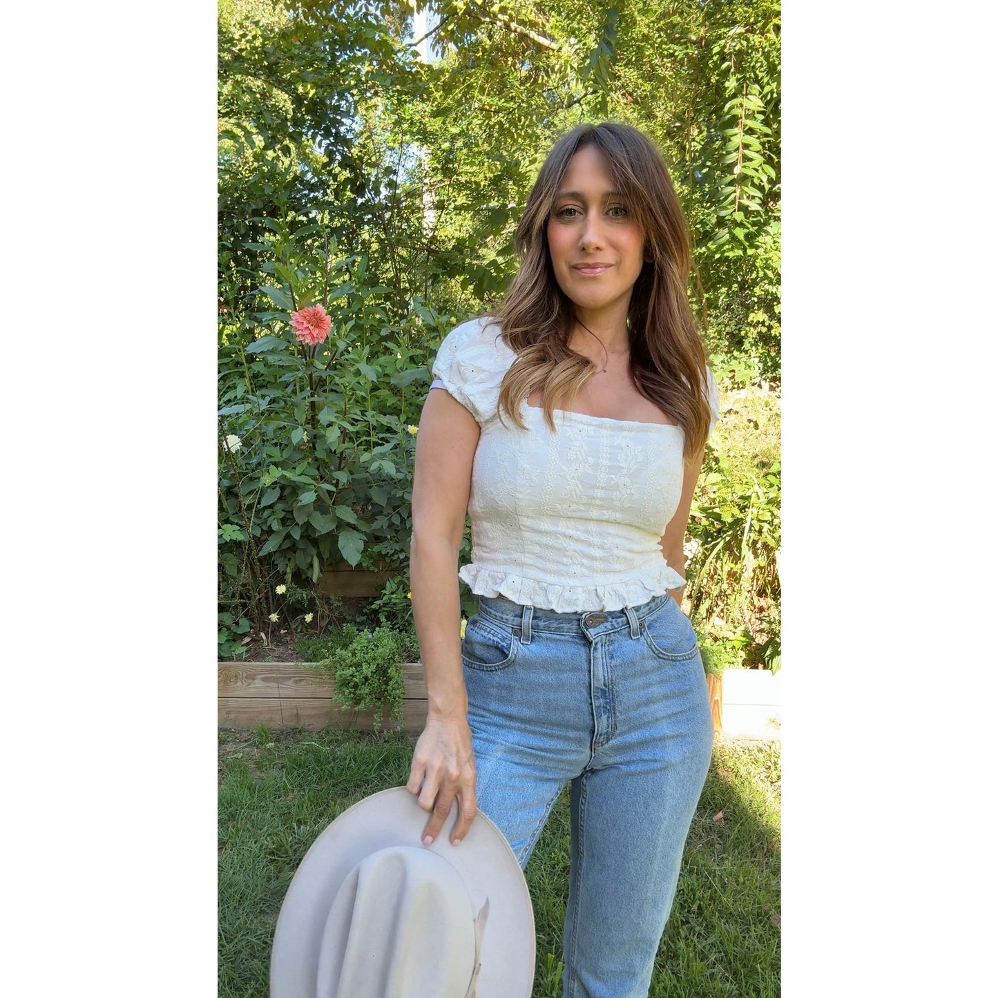 Saltwater Luxe Embroidered Puff-Sleeve Top