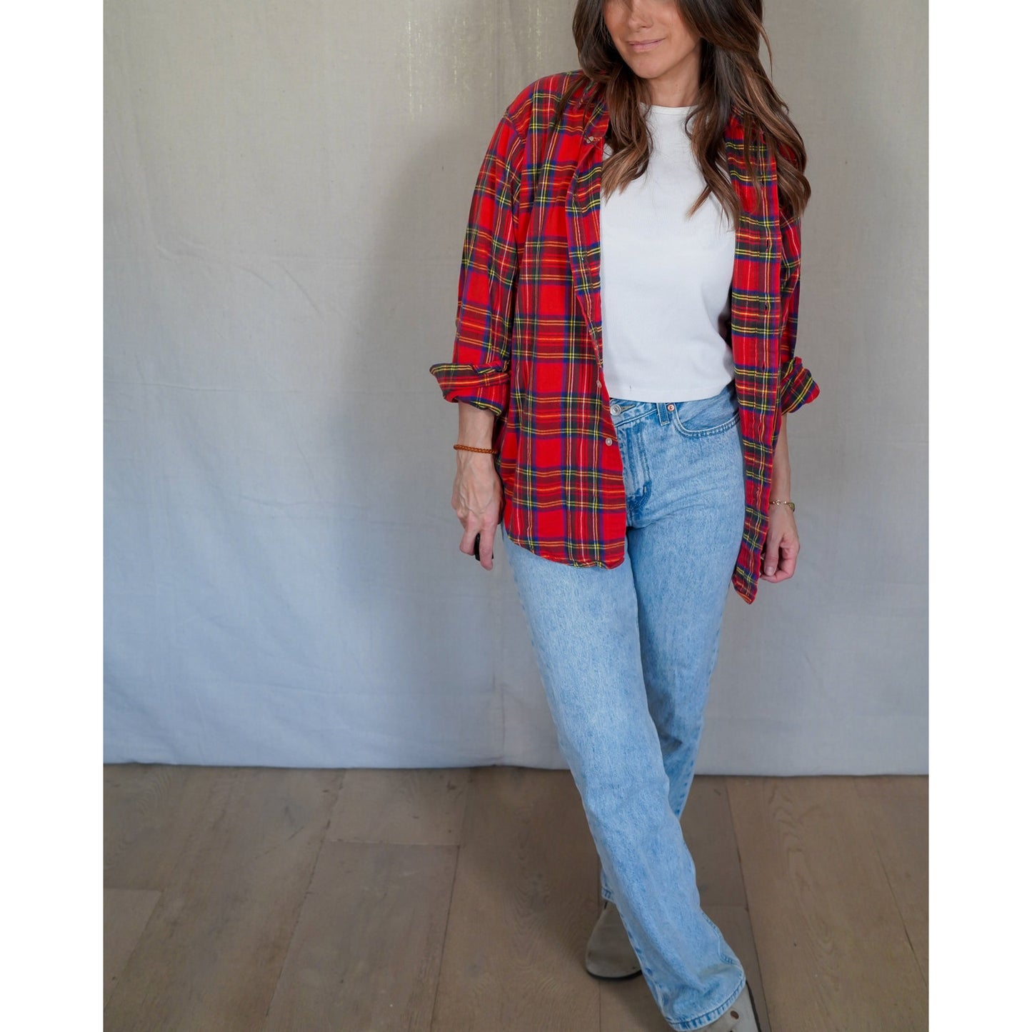 Vintage L.L. Bean Red Tartan Flannel / Made in USA / Classic Plaid Shirt