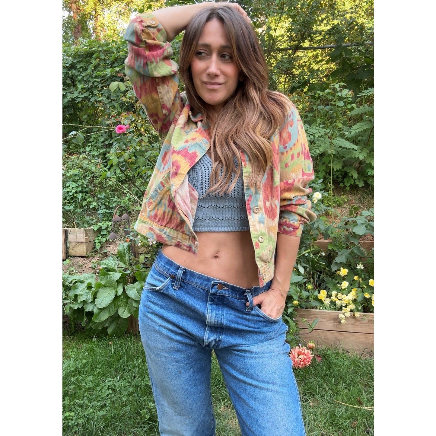 Vintage Ikat Print Cotton Jacket – 90s/00s Coldwater Creek