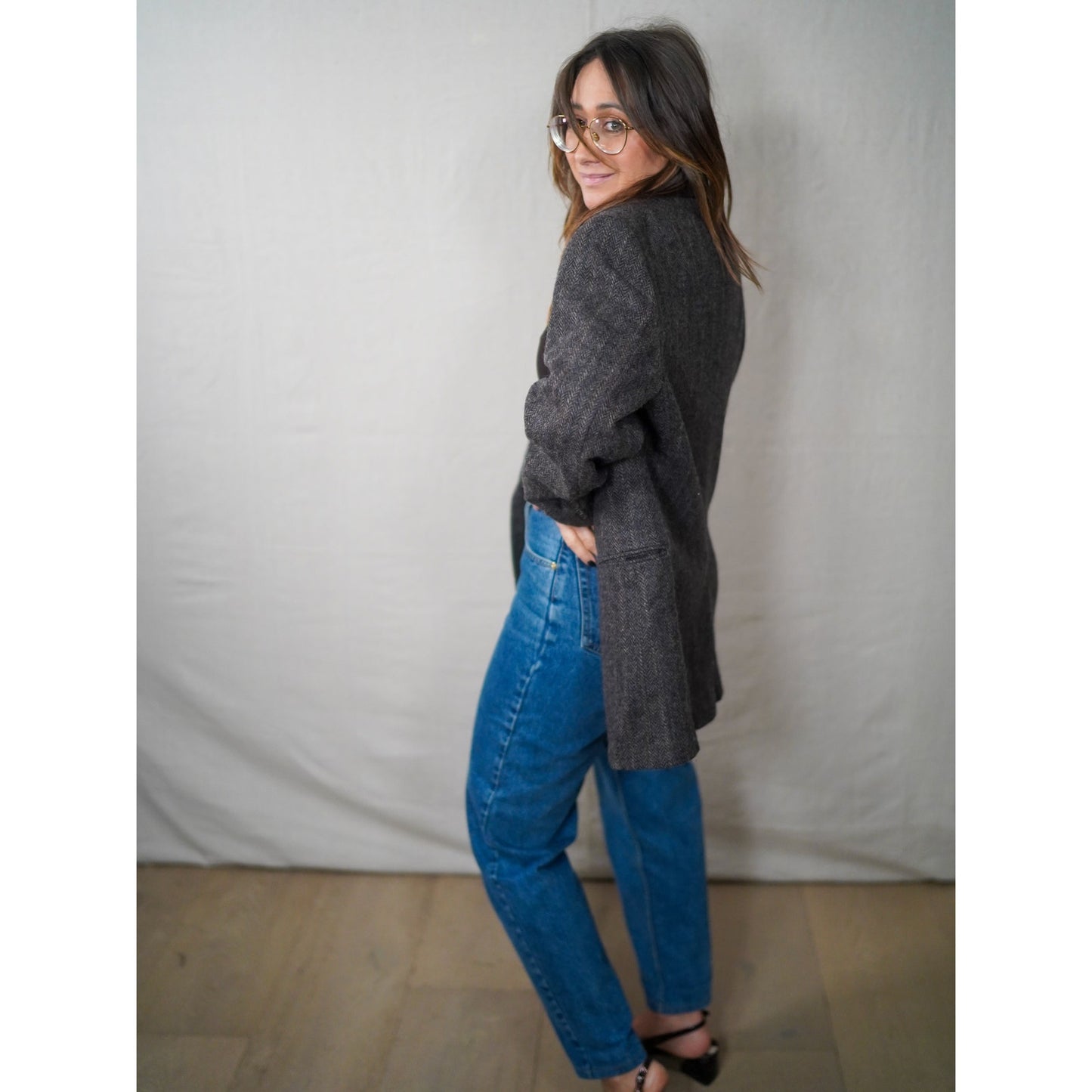 VINTAGE ANDHURST HERRINGBONE WOOL BLAZER