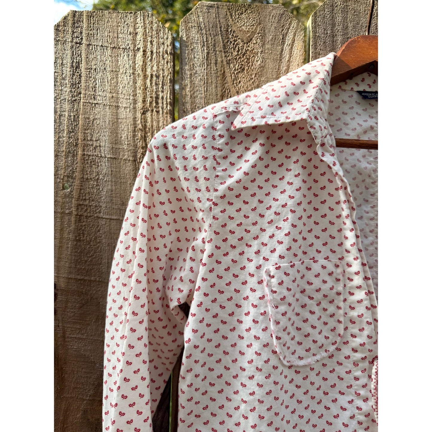 Y2K Lace-Up Handkerchief Print Blouse — Festival Flair / American Eagle Vintage Top XS-S