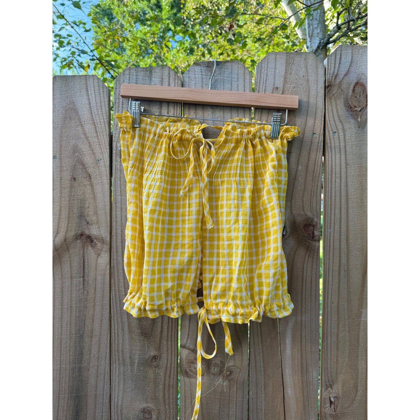 Sunny Yellow Gingham Crop Top – Pin-Tucked One of a Kind