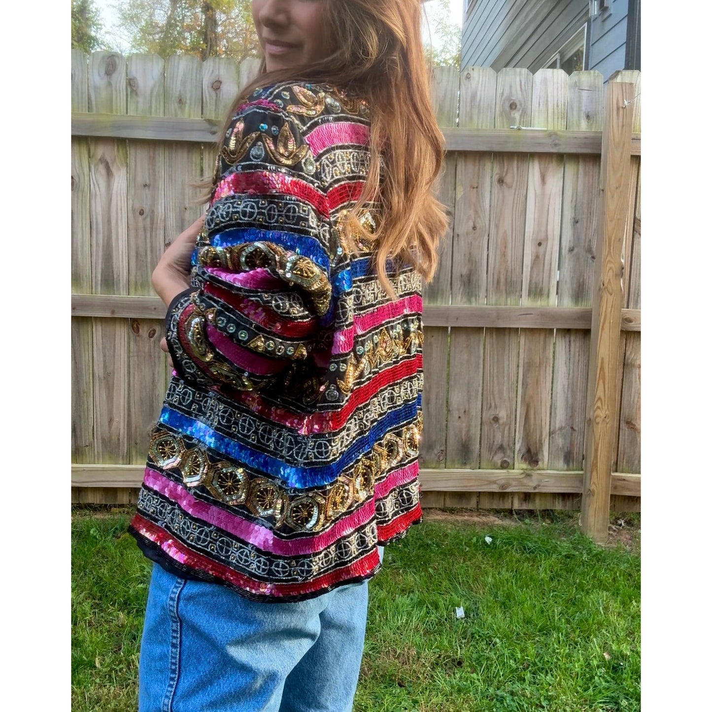 Vintage Silk Beaded Couture Jacket (80s/90s Runway Energy)