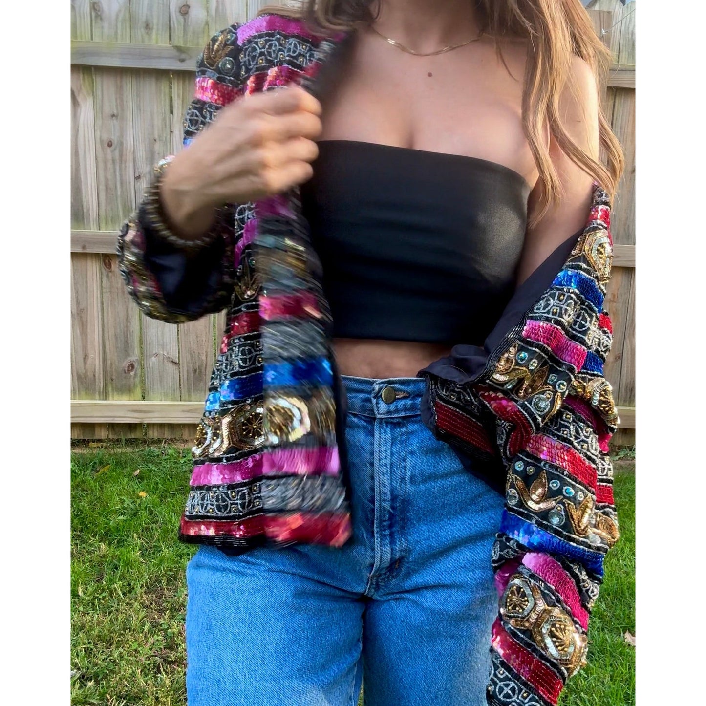 Vintage Silk Beaded Couture Jacket (80s/90s Runway Energy)