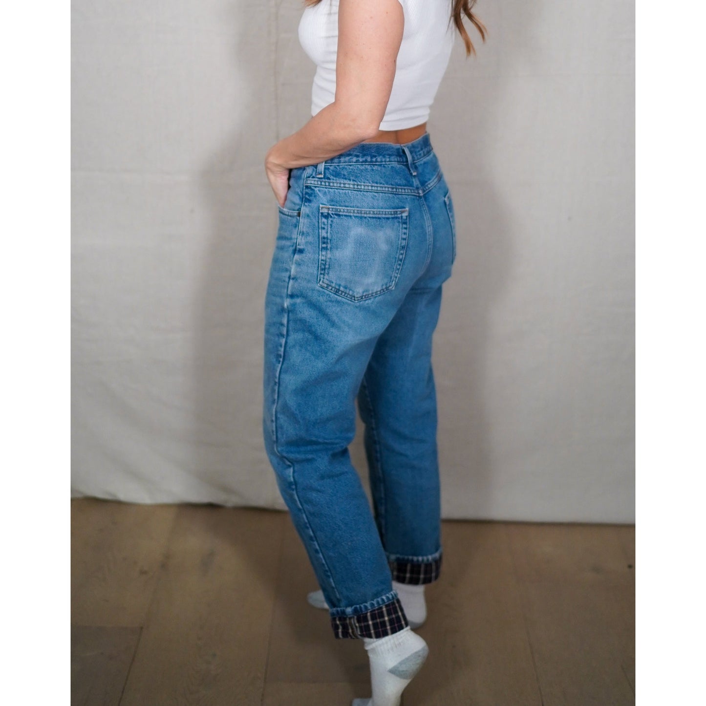 LL Bean Classic Fit Flannel Lined Jeans 33x30 Straight Leg Cuffed