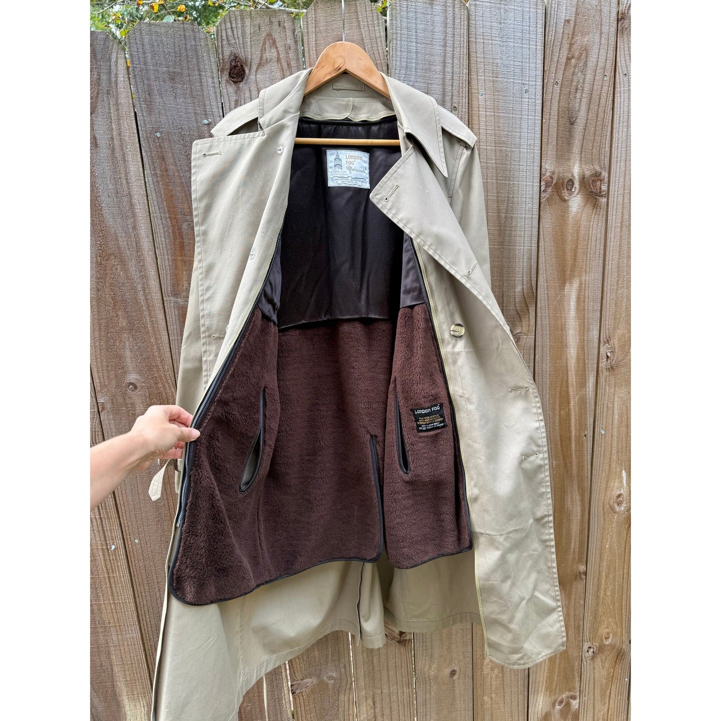 Vintage 90s London Fog Trench Coat - khaki