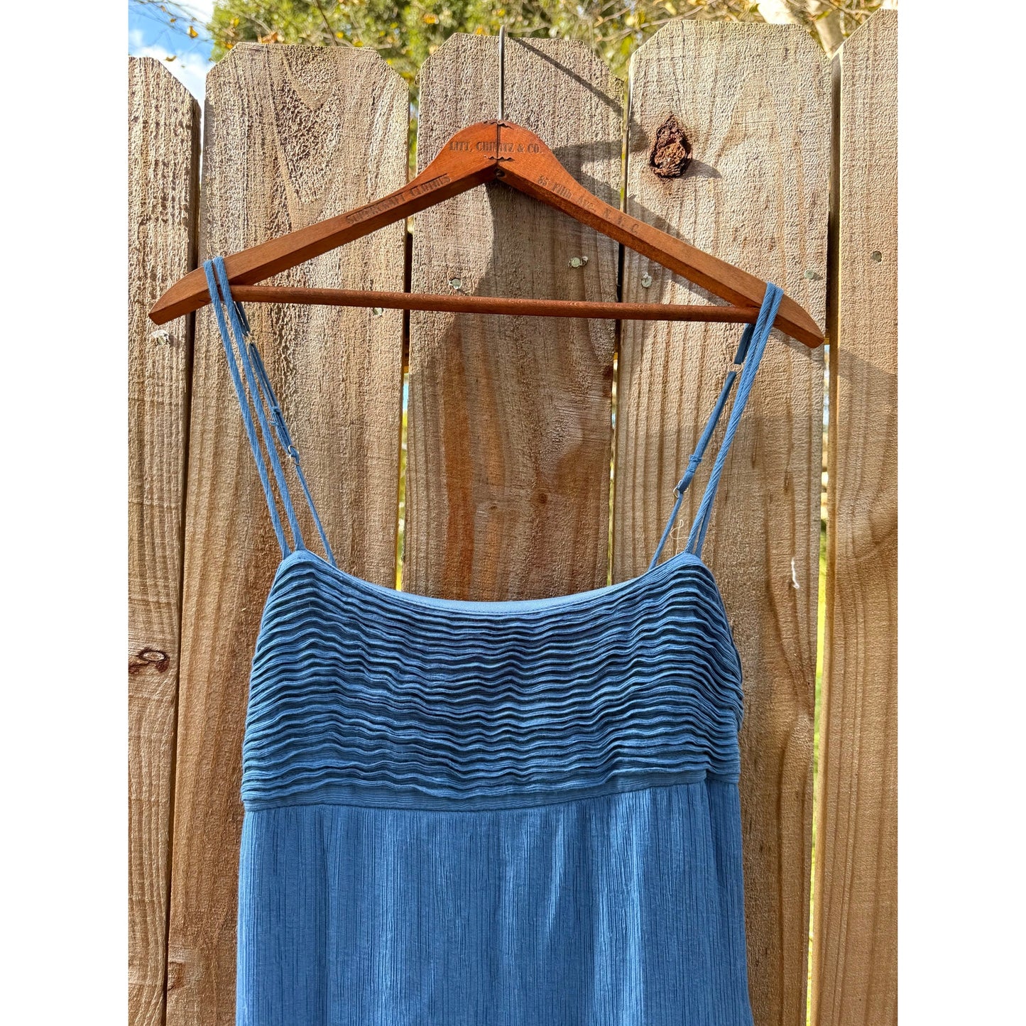Strappy Shirred Maxi Dress – Deep Sky Blue