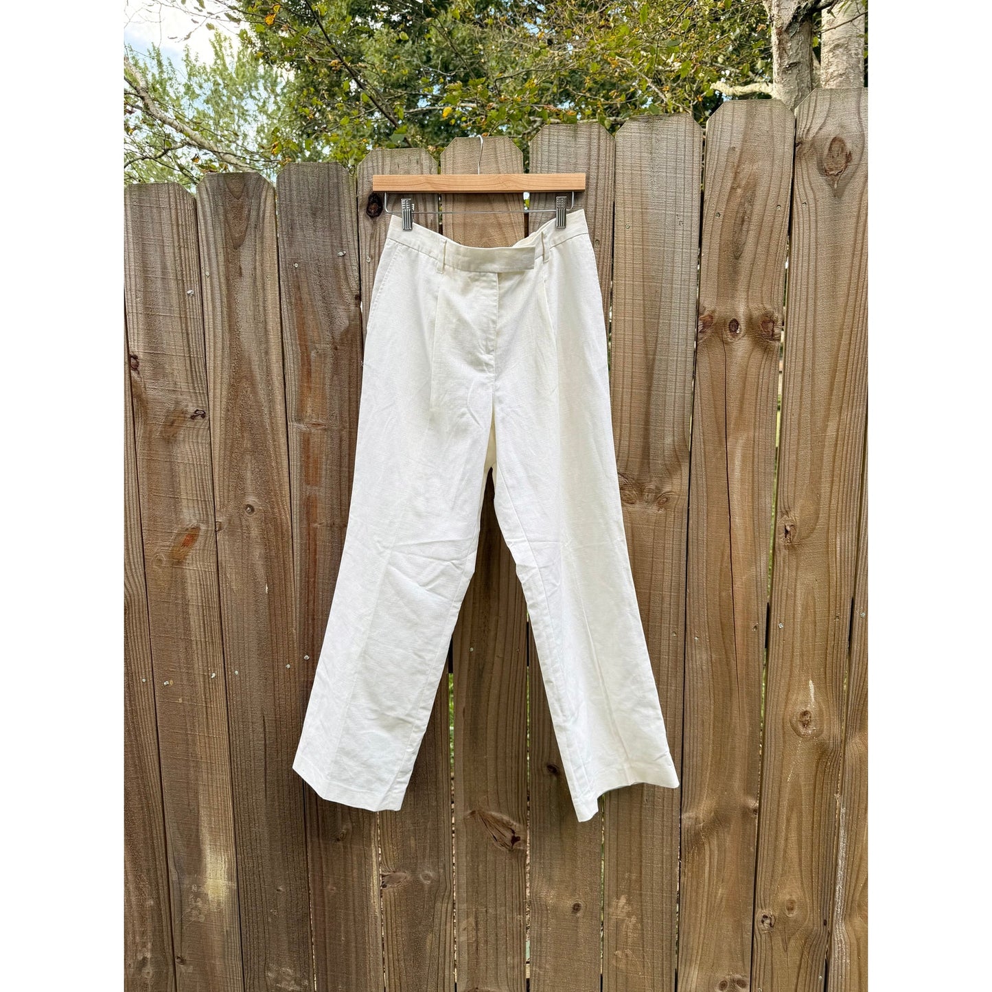 Ivory Linen Pleated Trousers — Sunday Honey Original