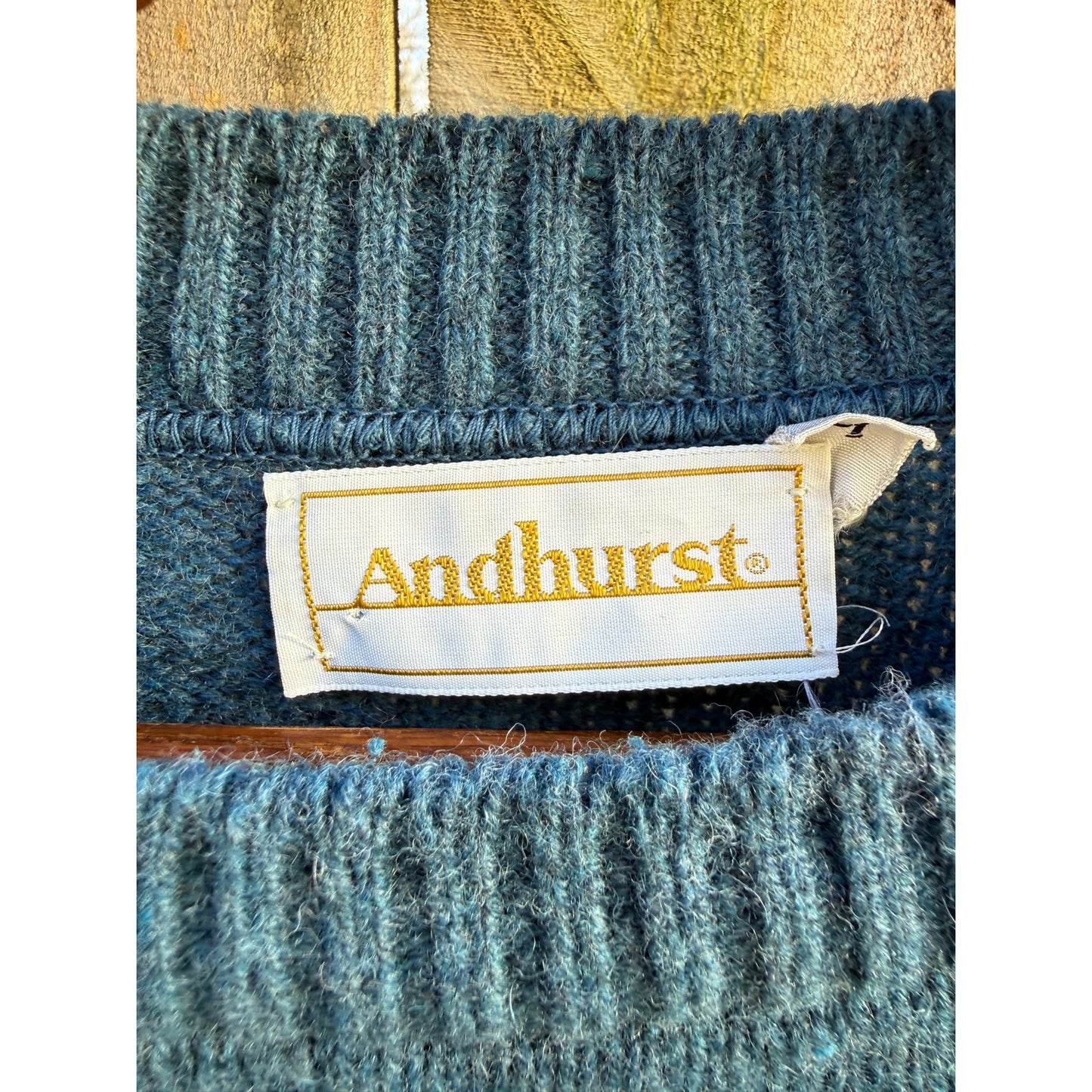 Andhurst Wool Blend Crewneck Sweater – Washed Blue – Size M (approx)