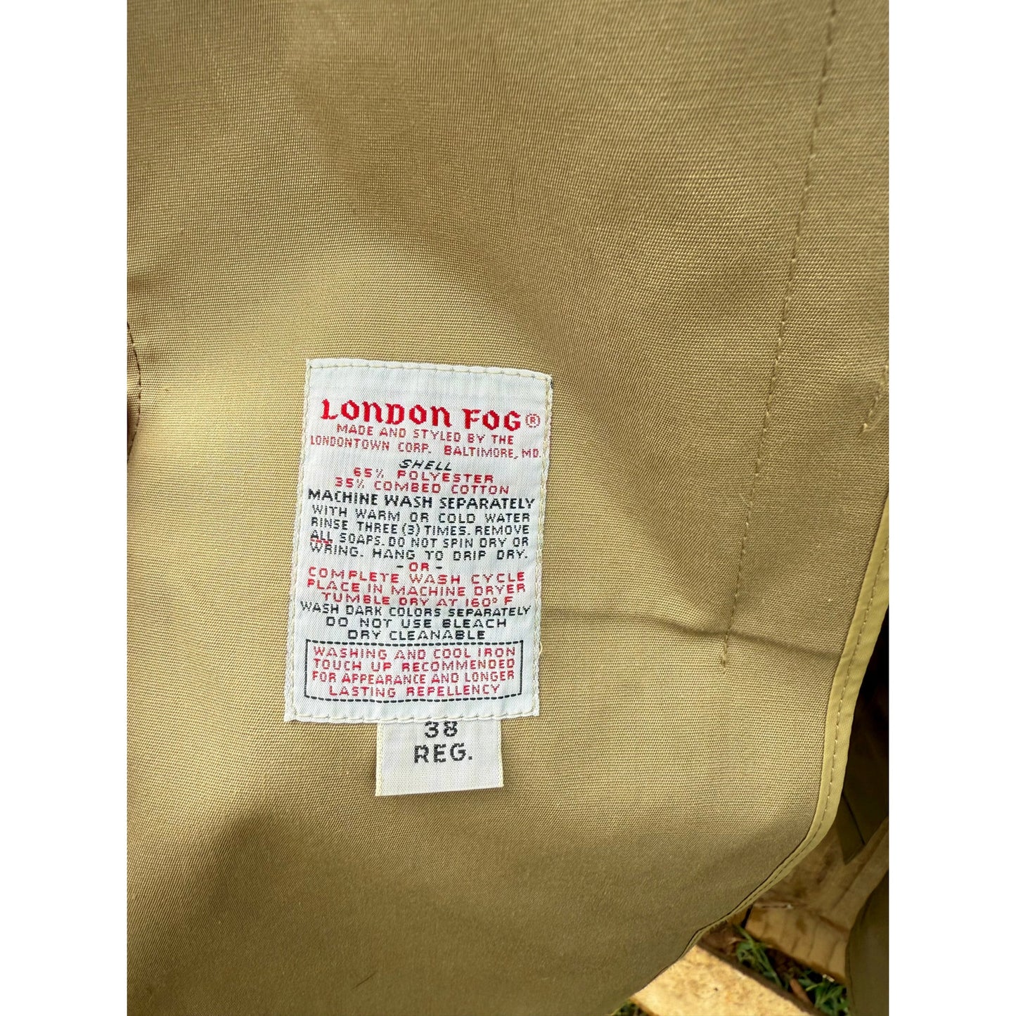 Vintage 90s London Fog Trench Coat - khaki