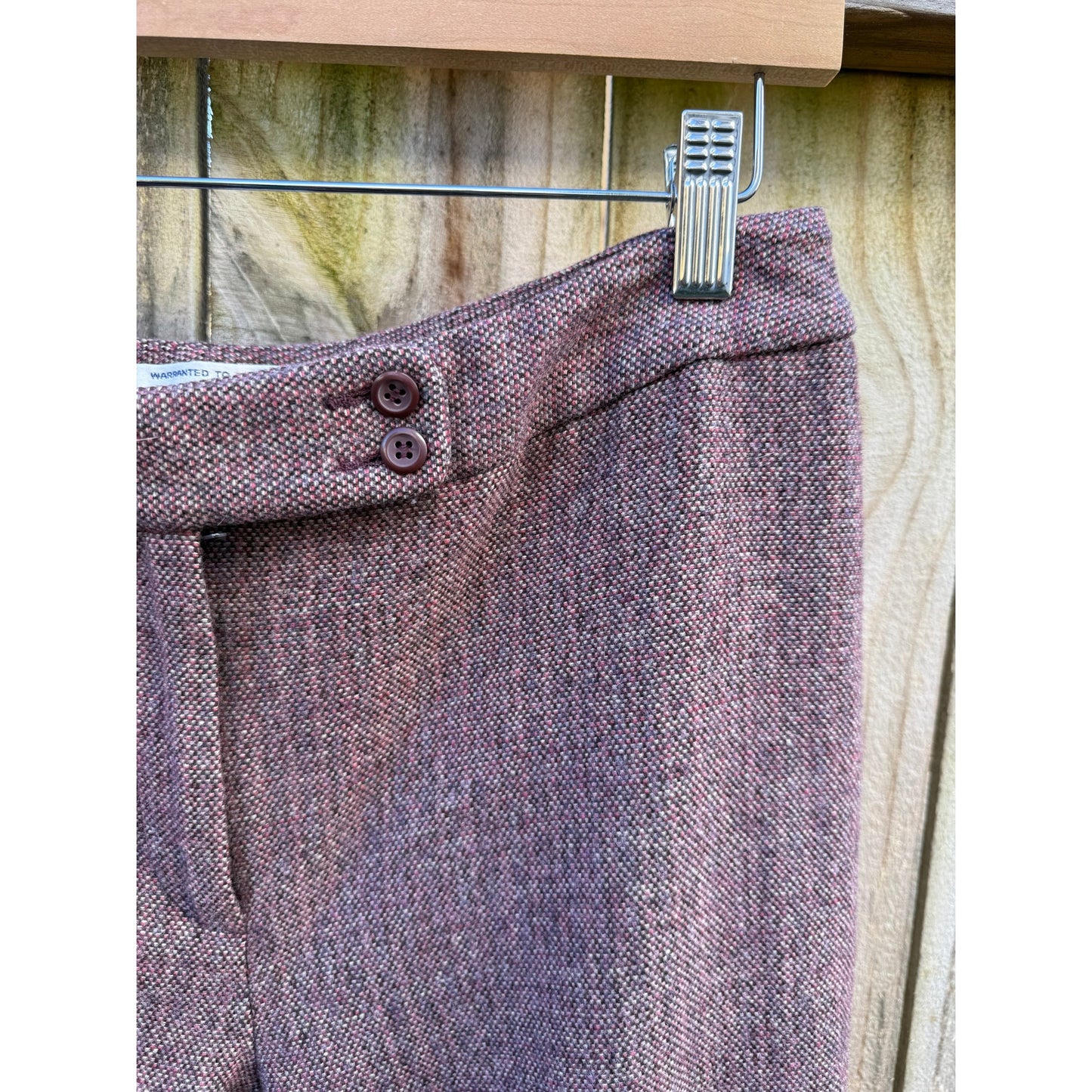Vintage Pendleton Plum Tweed Wool Trousers Straight Leg High Waist Pants