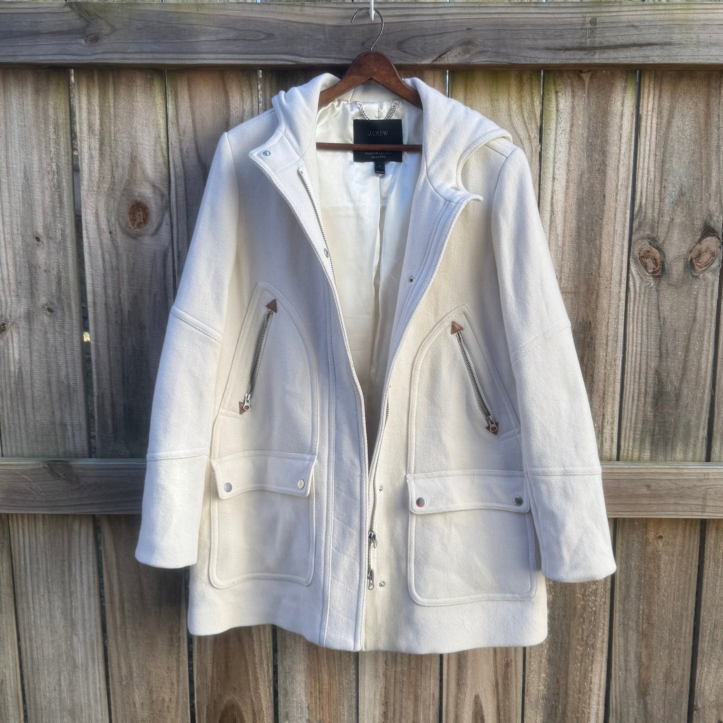 J.Crew Stadium Cloth Hooded Coat