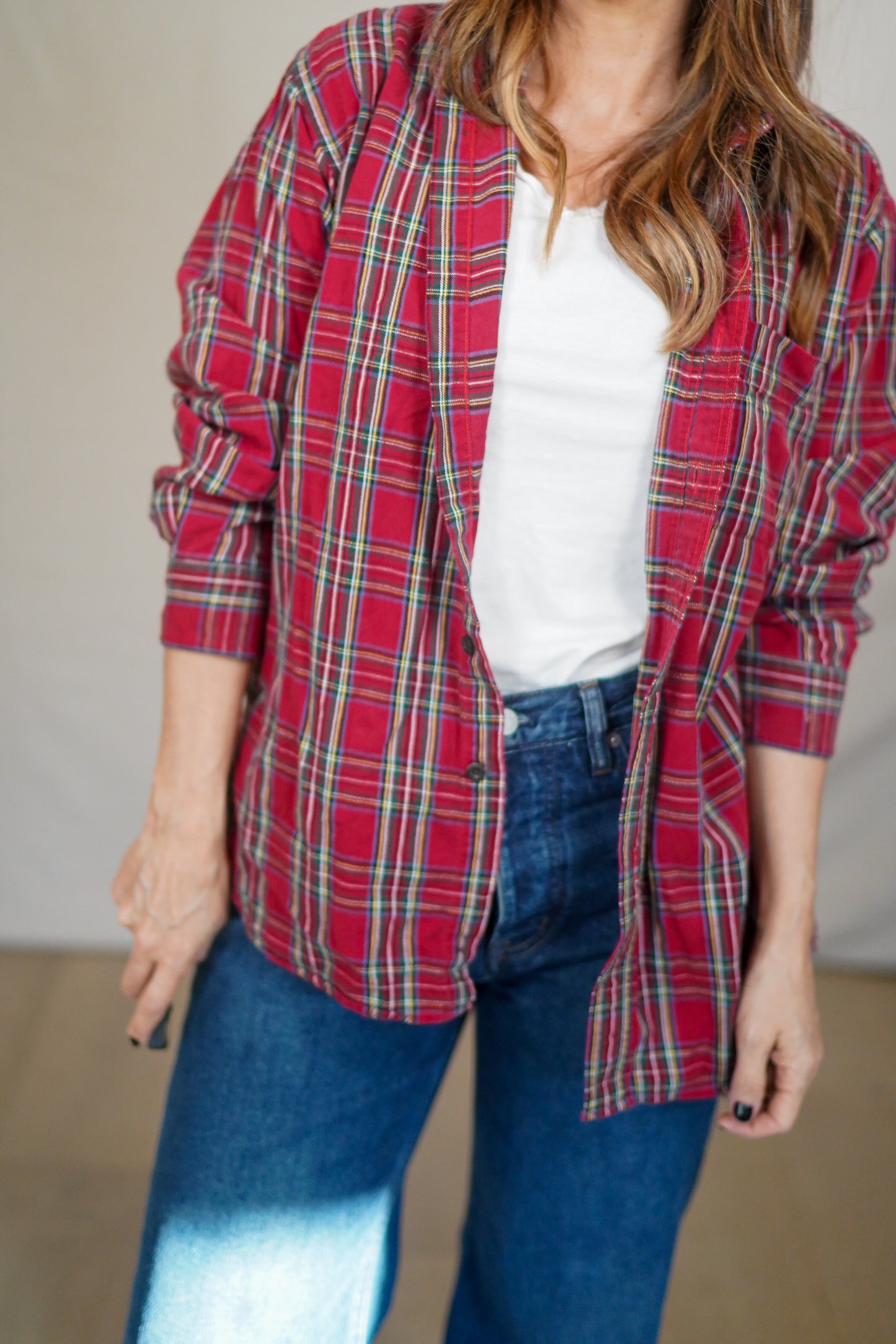 Vintage Red L.L.Bean Plaid Flannel Shirt