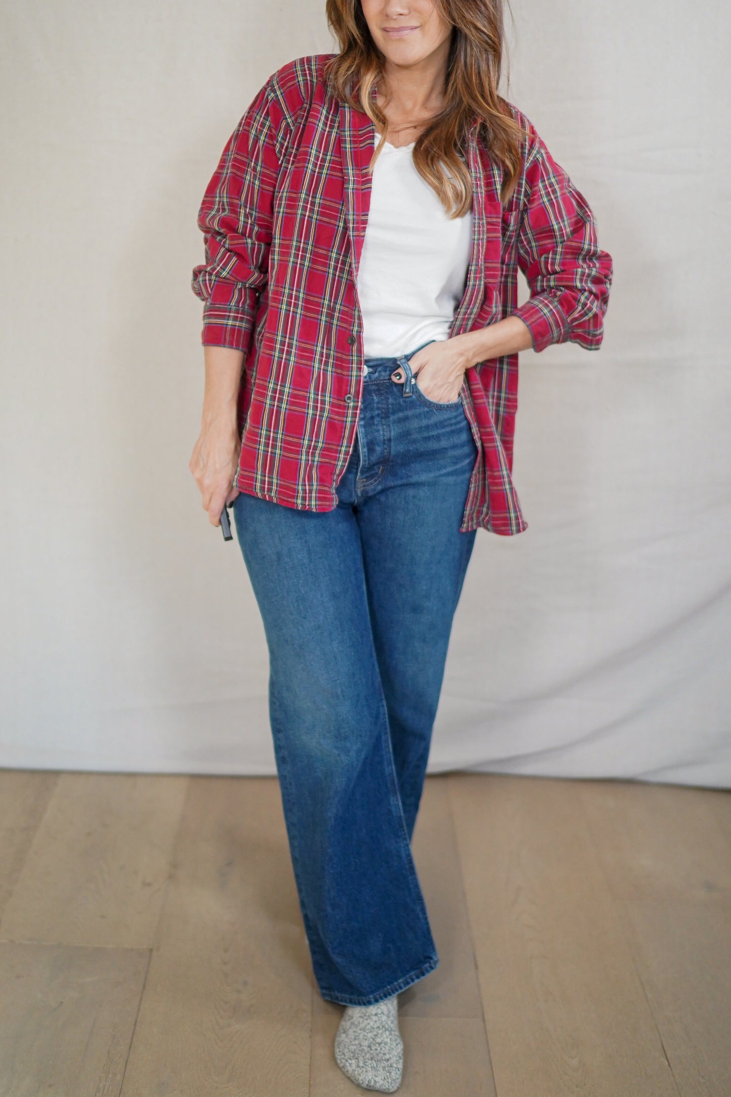 Vintage Red L.L.Bean Plaid Flannel Shirt