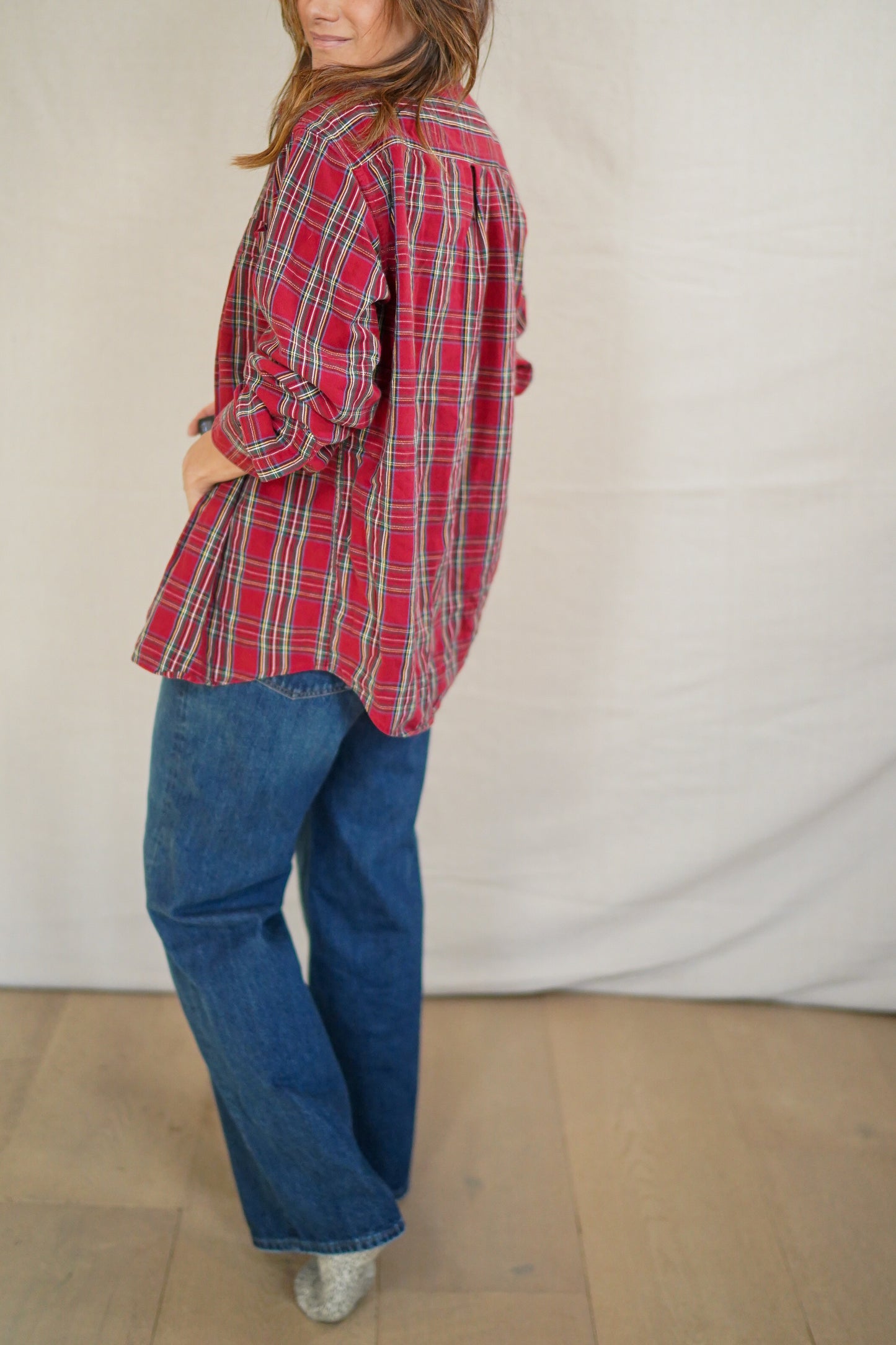 Vintage Red L.L.Bean Plaid Flannel Shirt