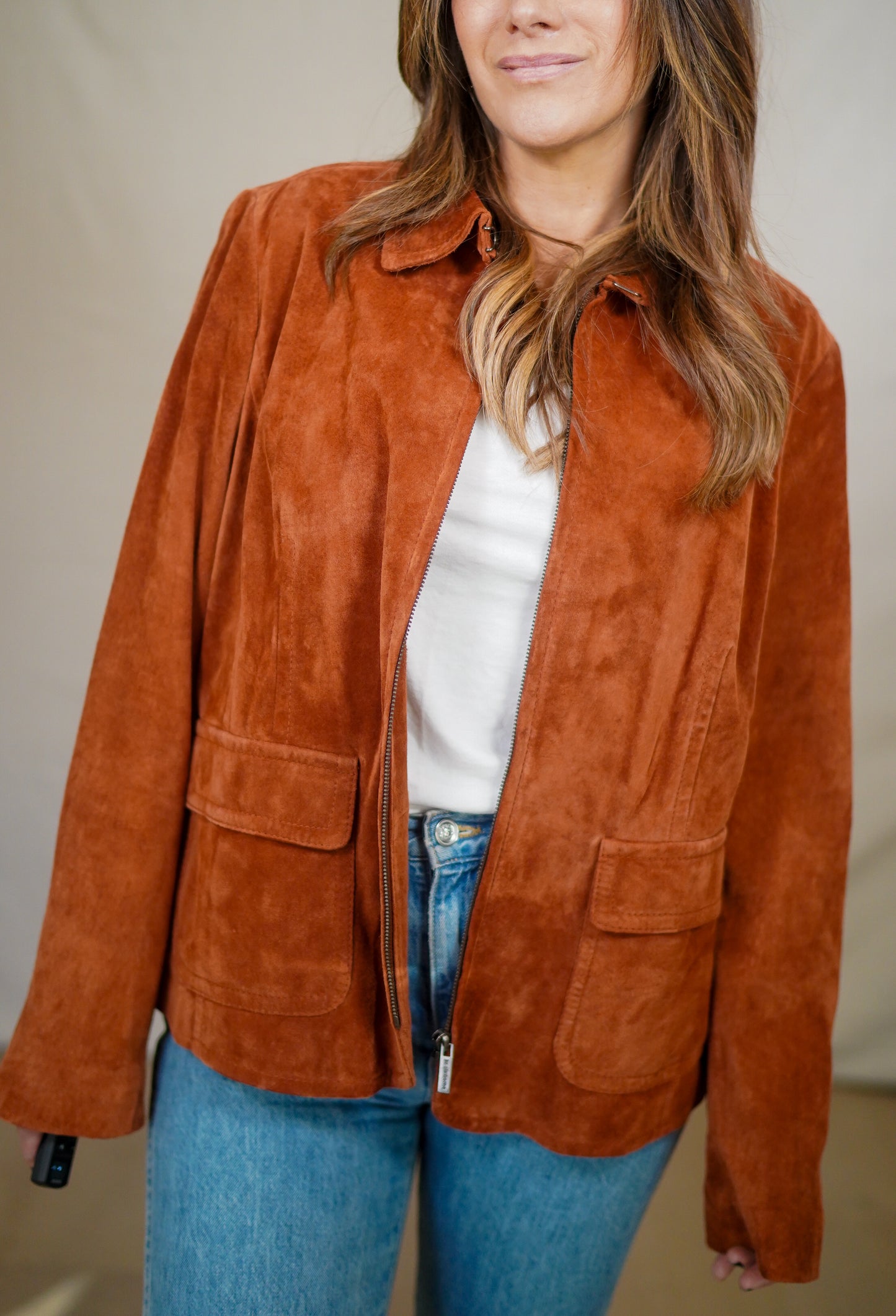 Vintage Liz Claiborne Suede Zip Front Jacket