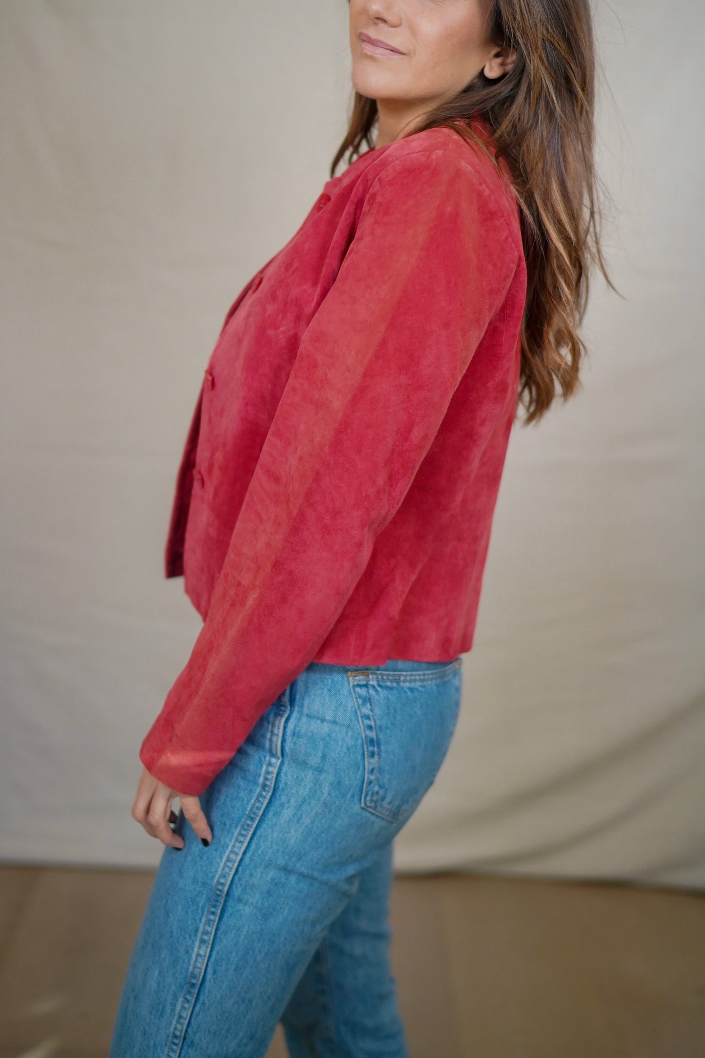 Vintage Alfani Suede Cropped Jacket