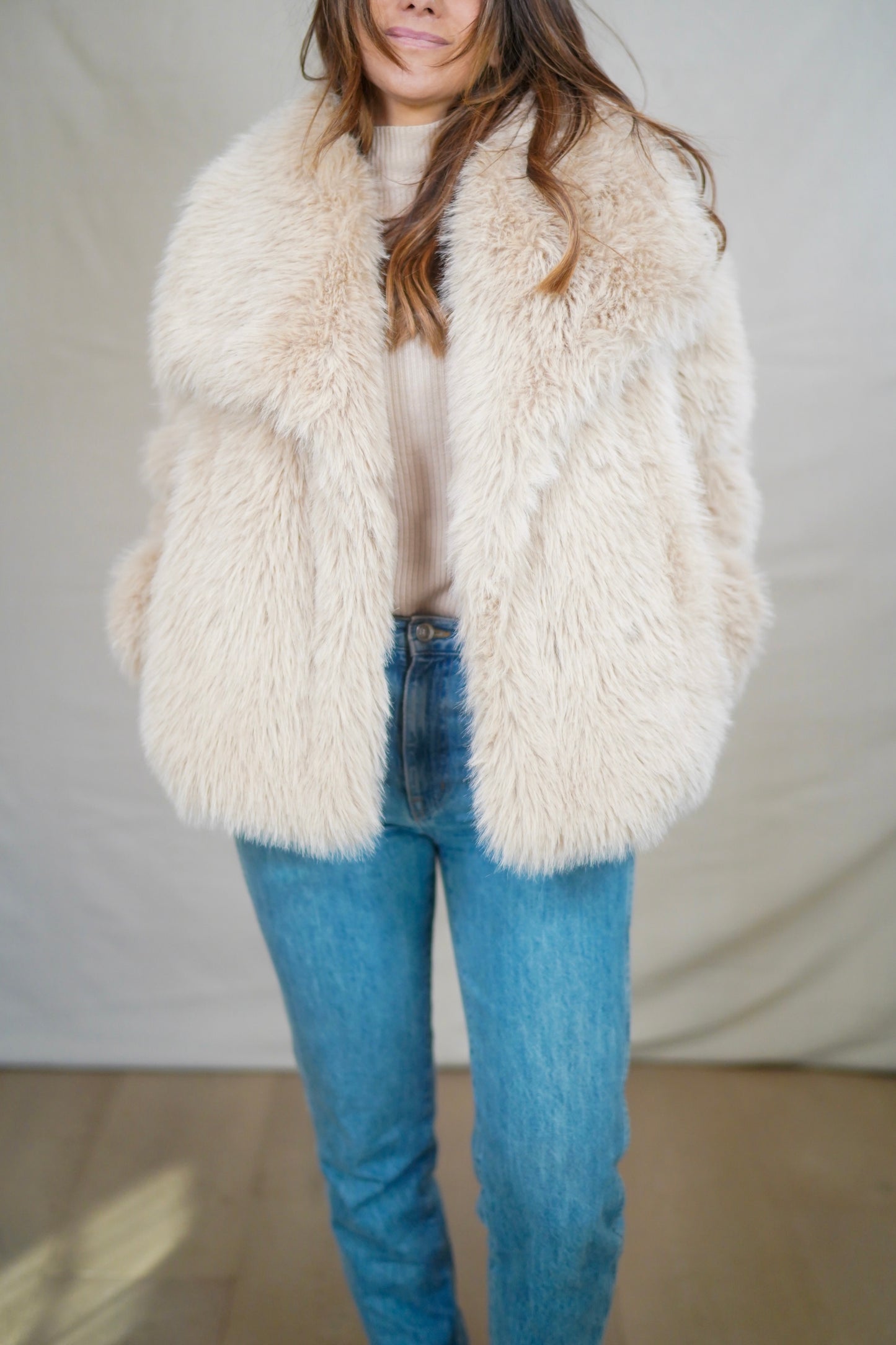 ZARA Faux Fur Cropped Jacket