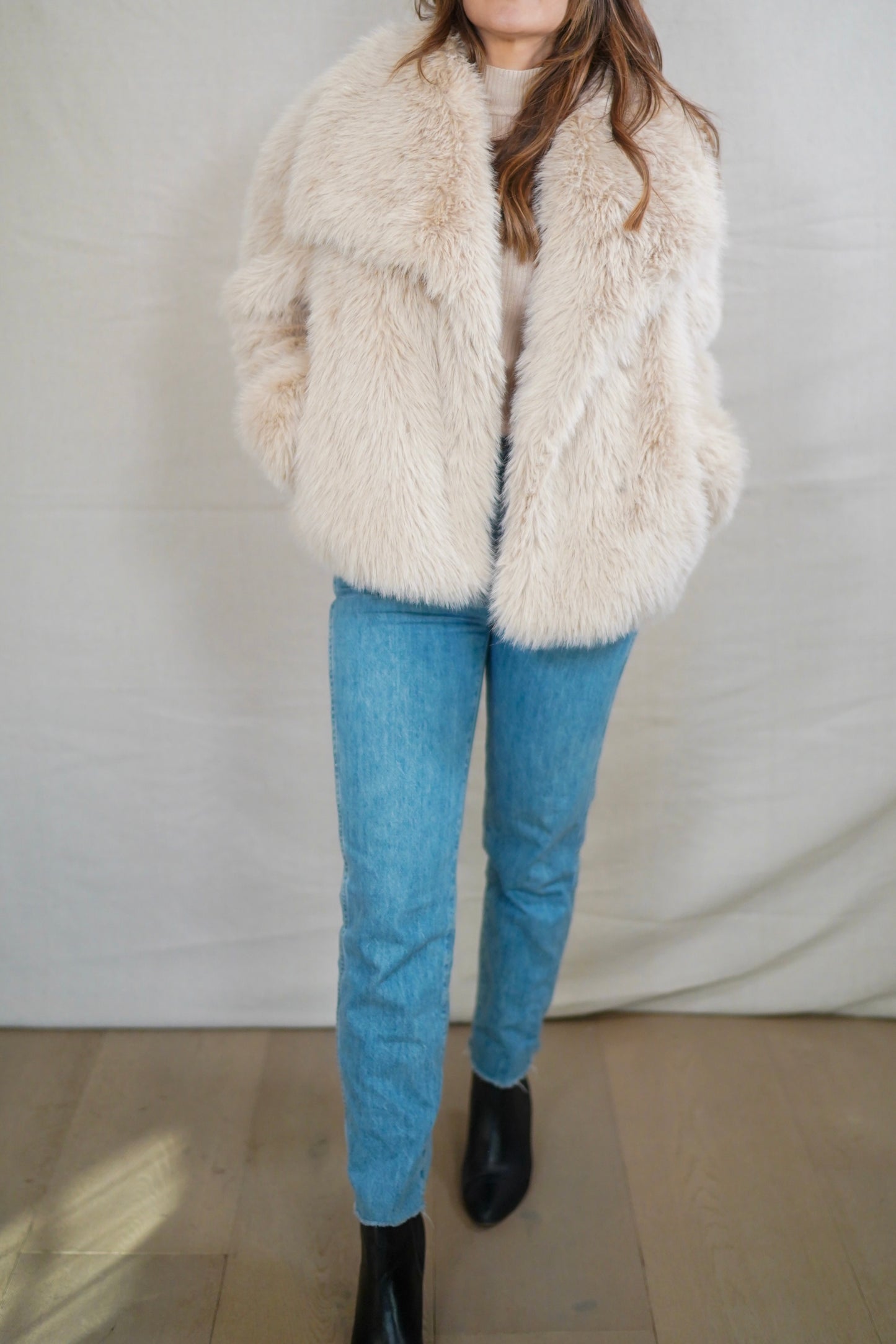 ZARA Faux Fur Cropped Jacket