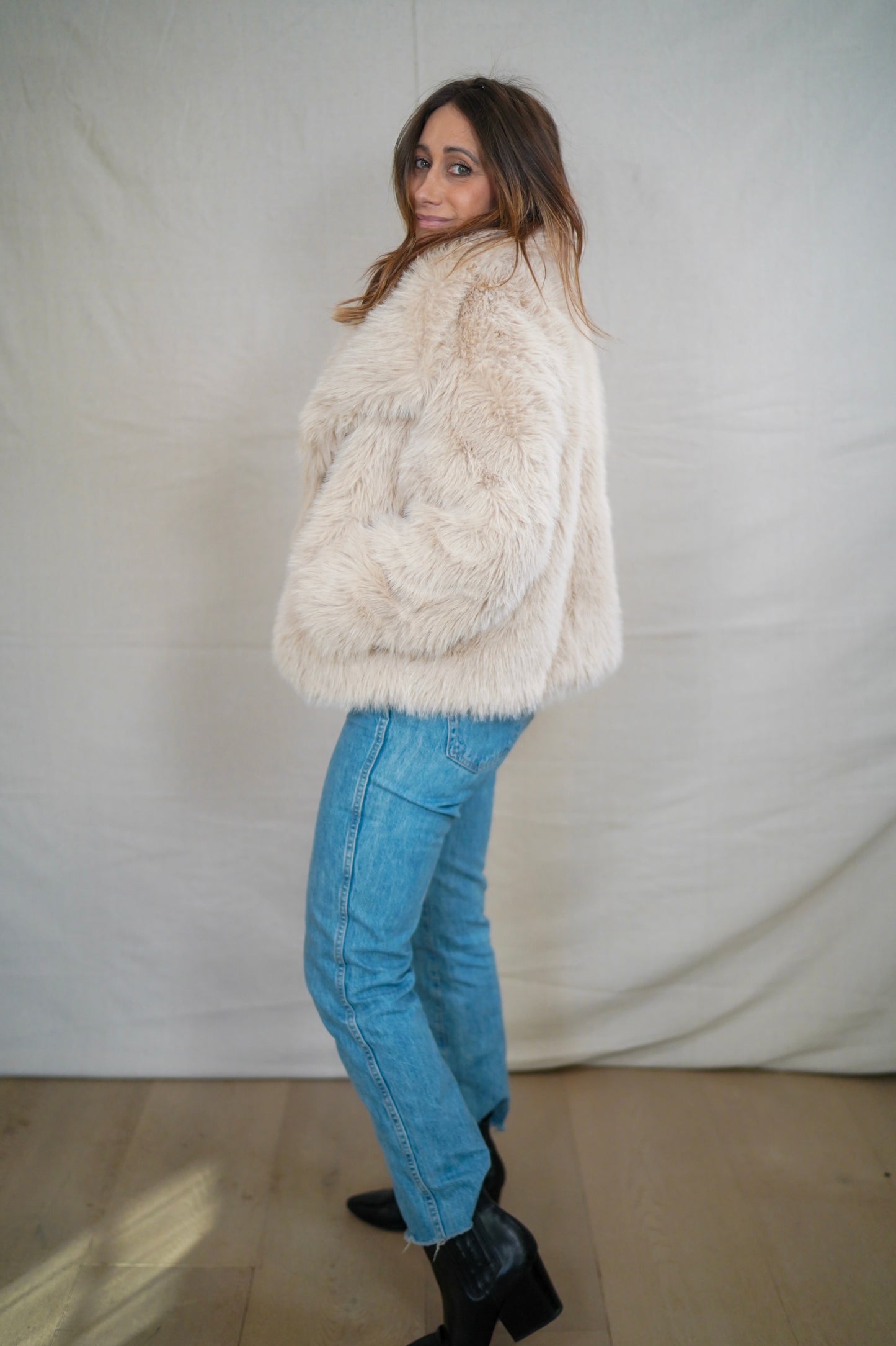ZARA Faux Fur Cropped Jacket