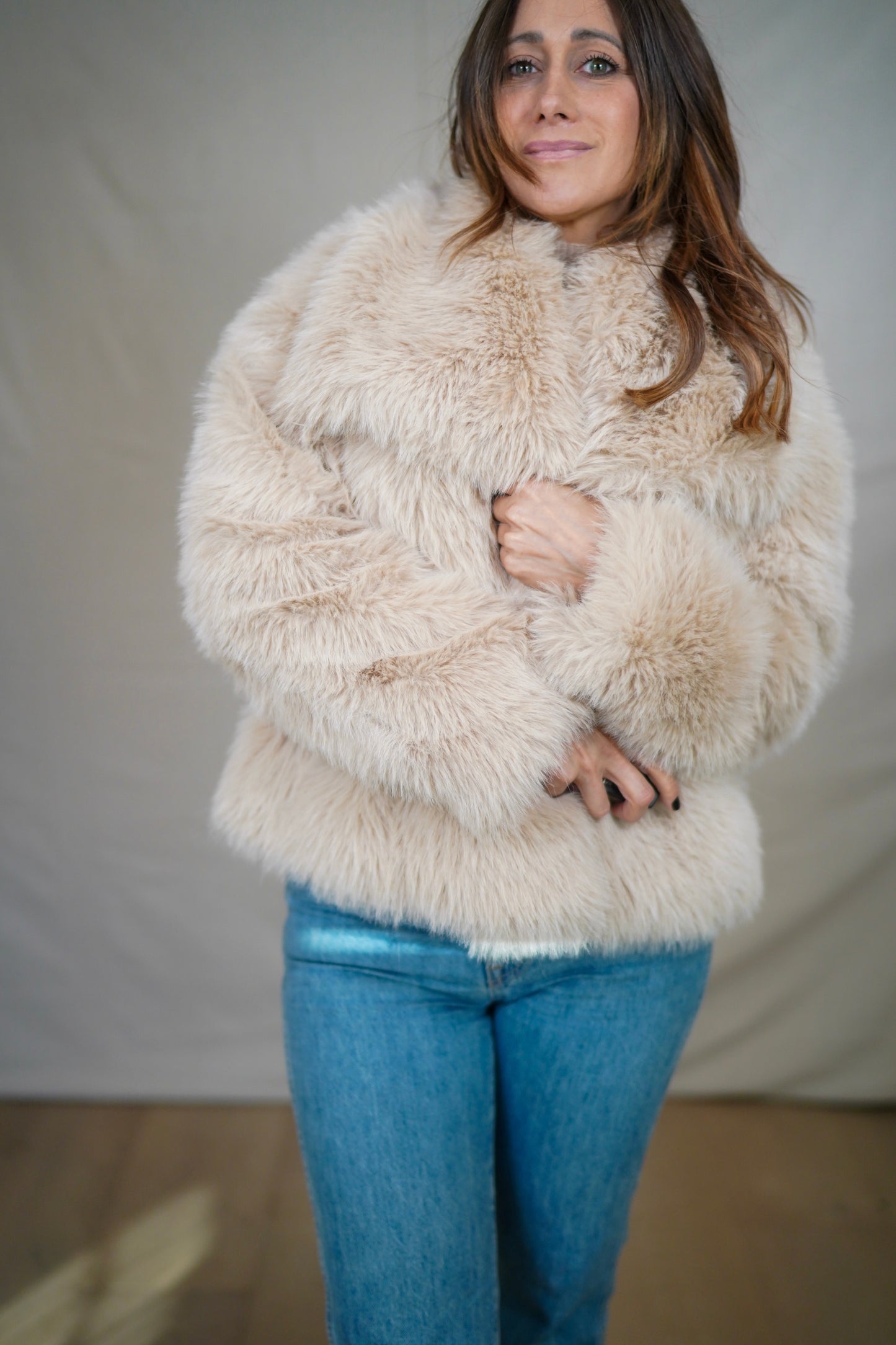 ZARA Faux Fur Cropped Jacket