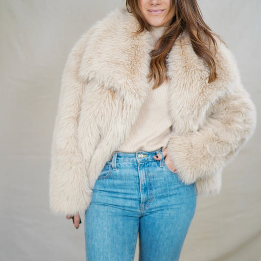 ZARA Faux Fur Cropped Jacket