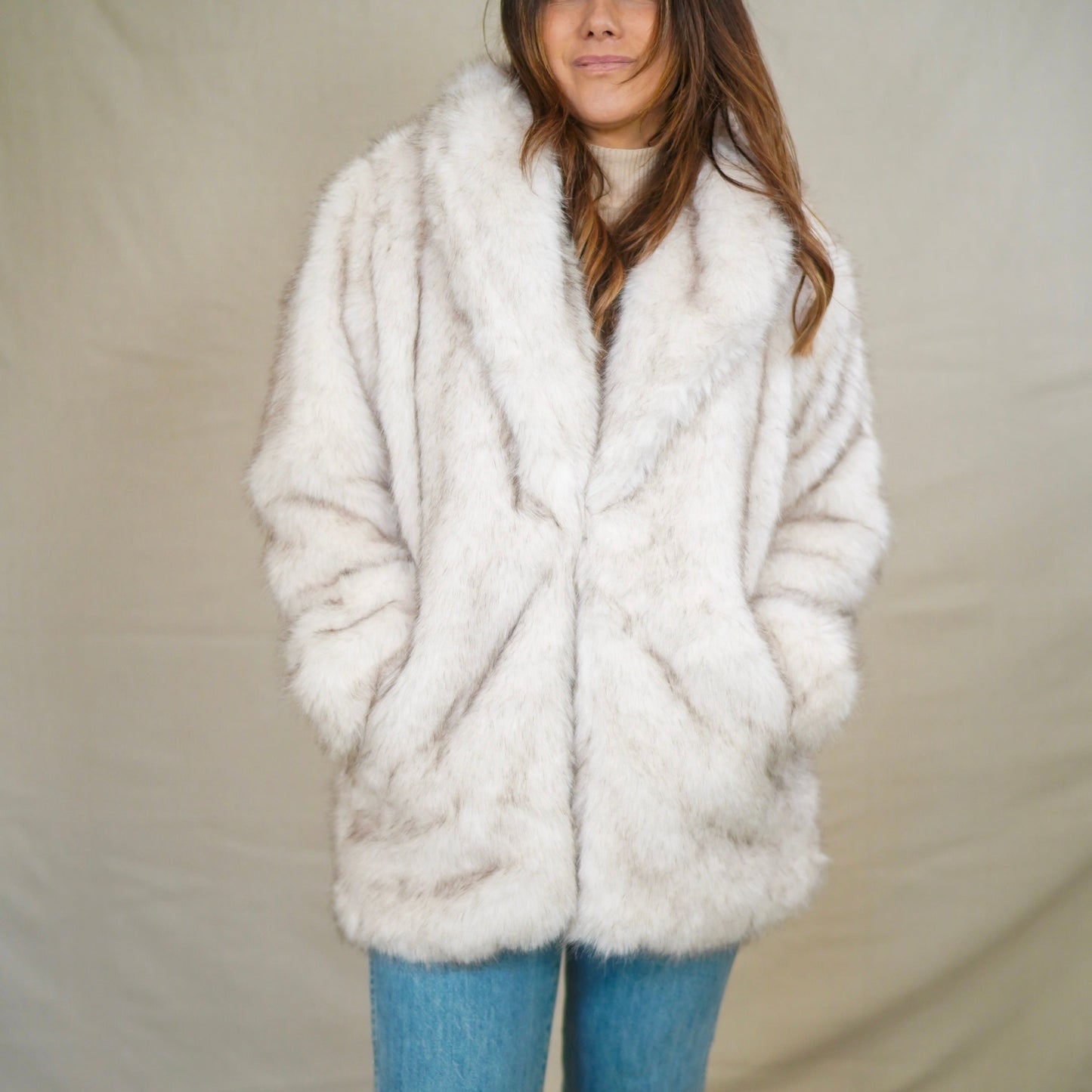 Ivory Faux Fur Coat