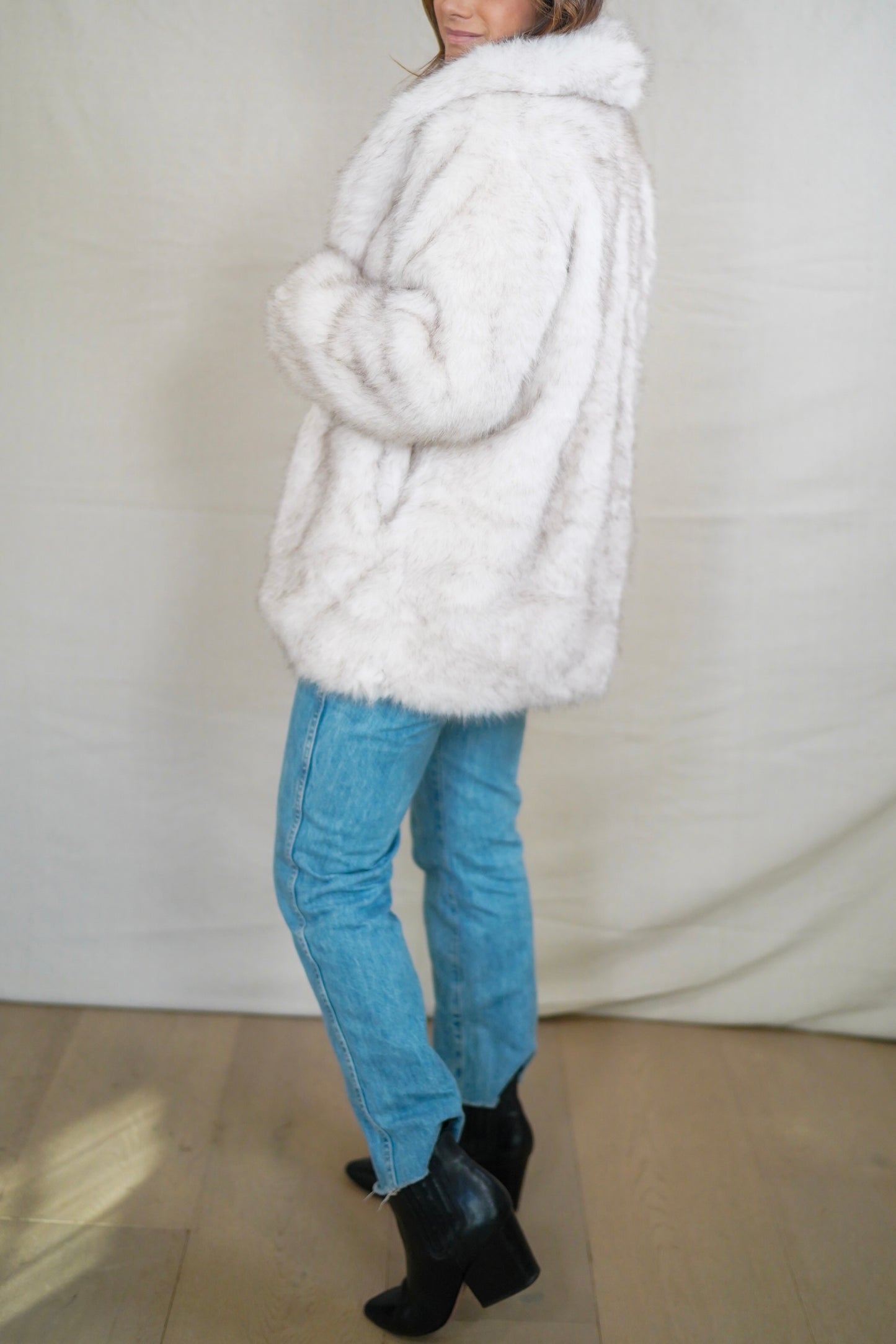 Ivory Faux Fur Coat