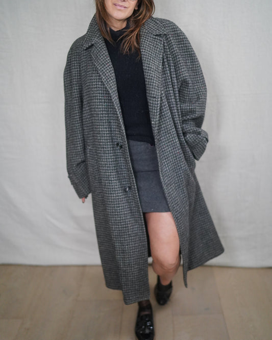 Vintage Harris Tweed Longline Wool Coat