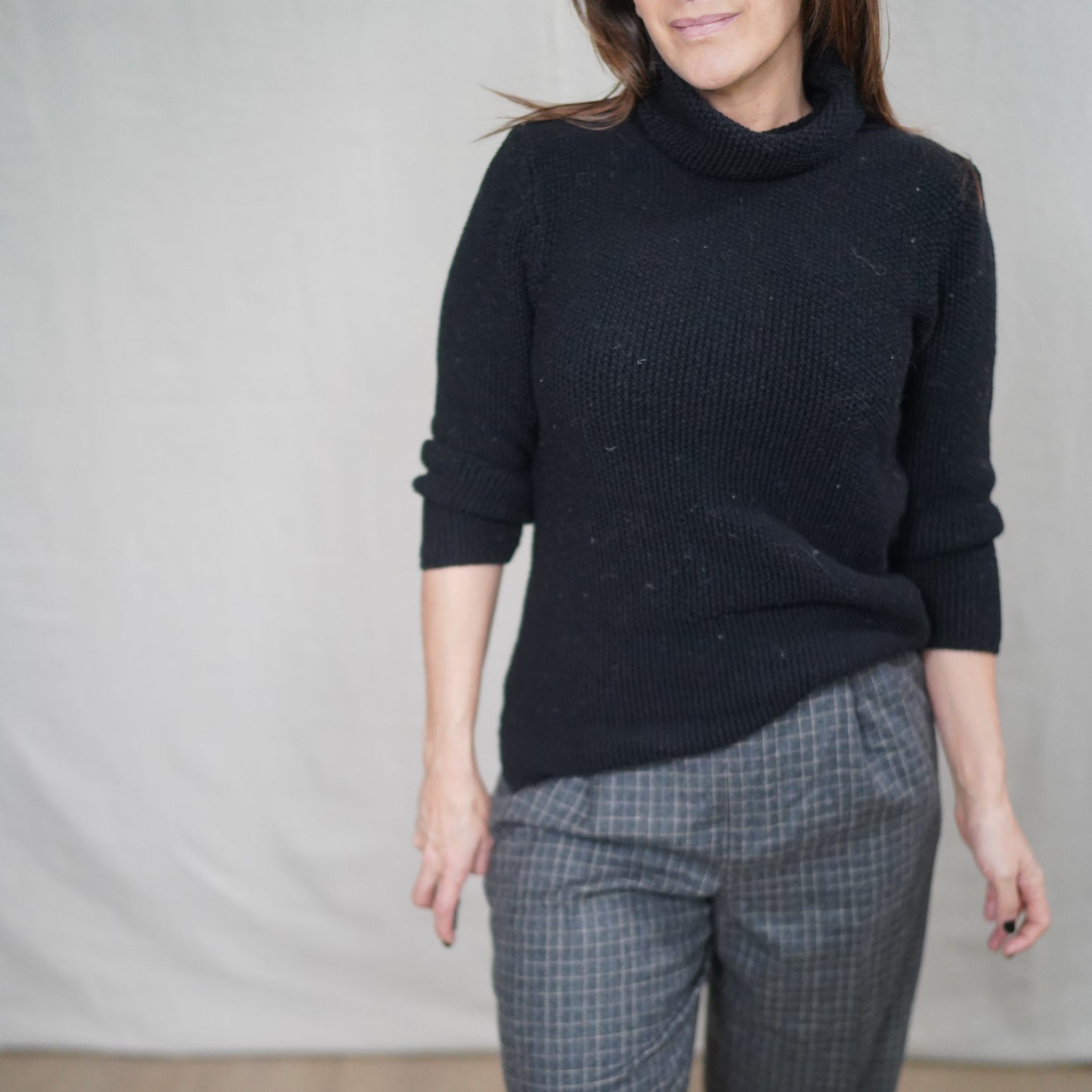 Vintage Italian Black Knit Turtleneck