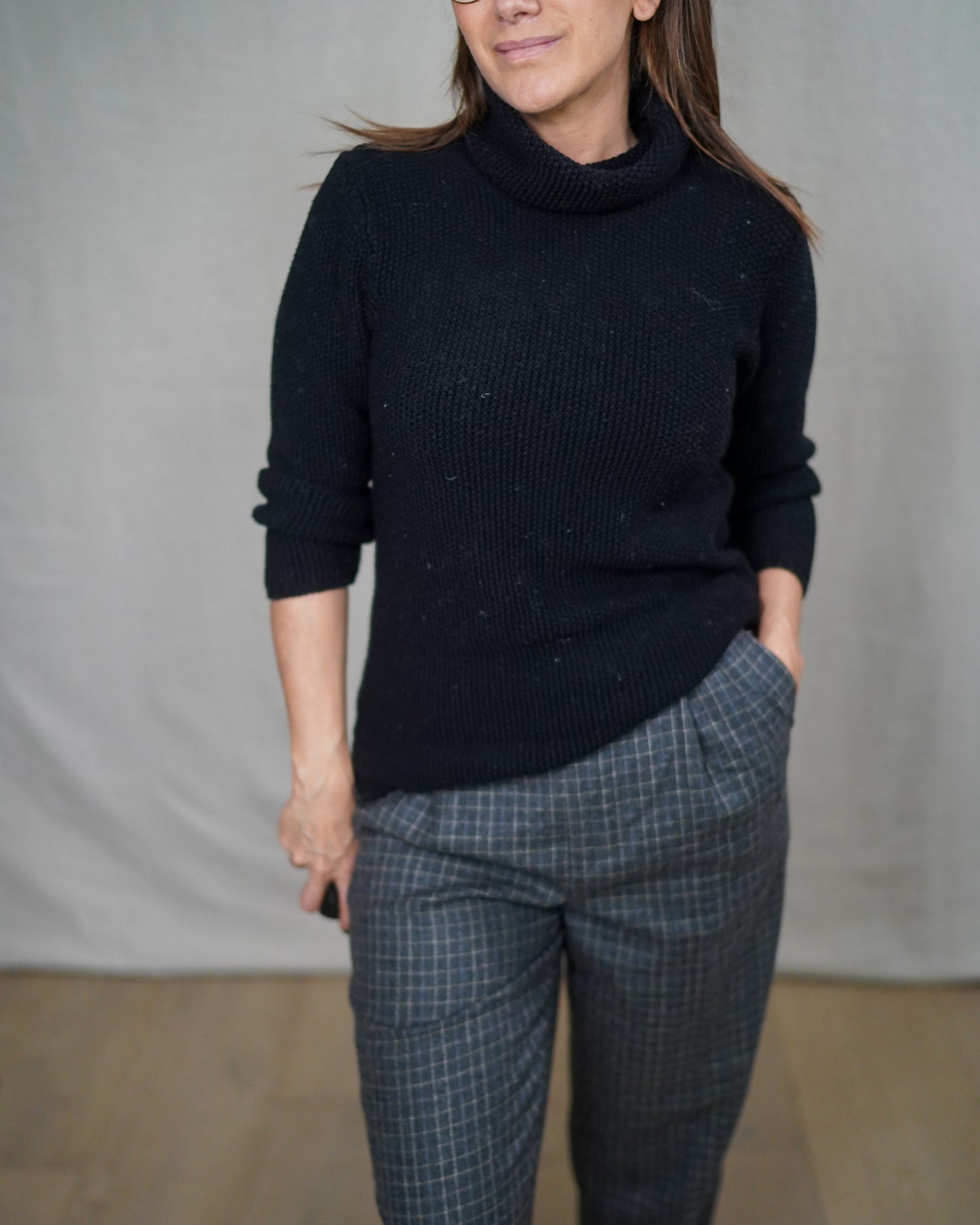 Vintage Italian Black Knit Turtleneck